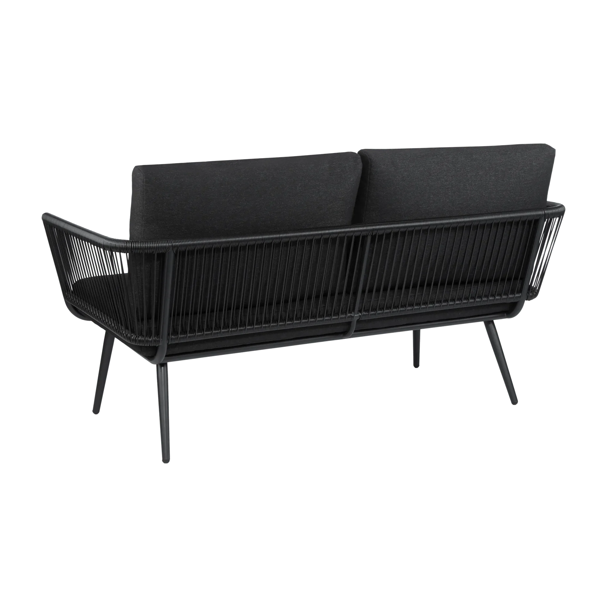 2-seat outdoor black sofa - Image 4