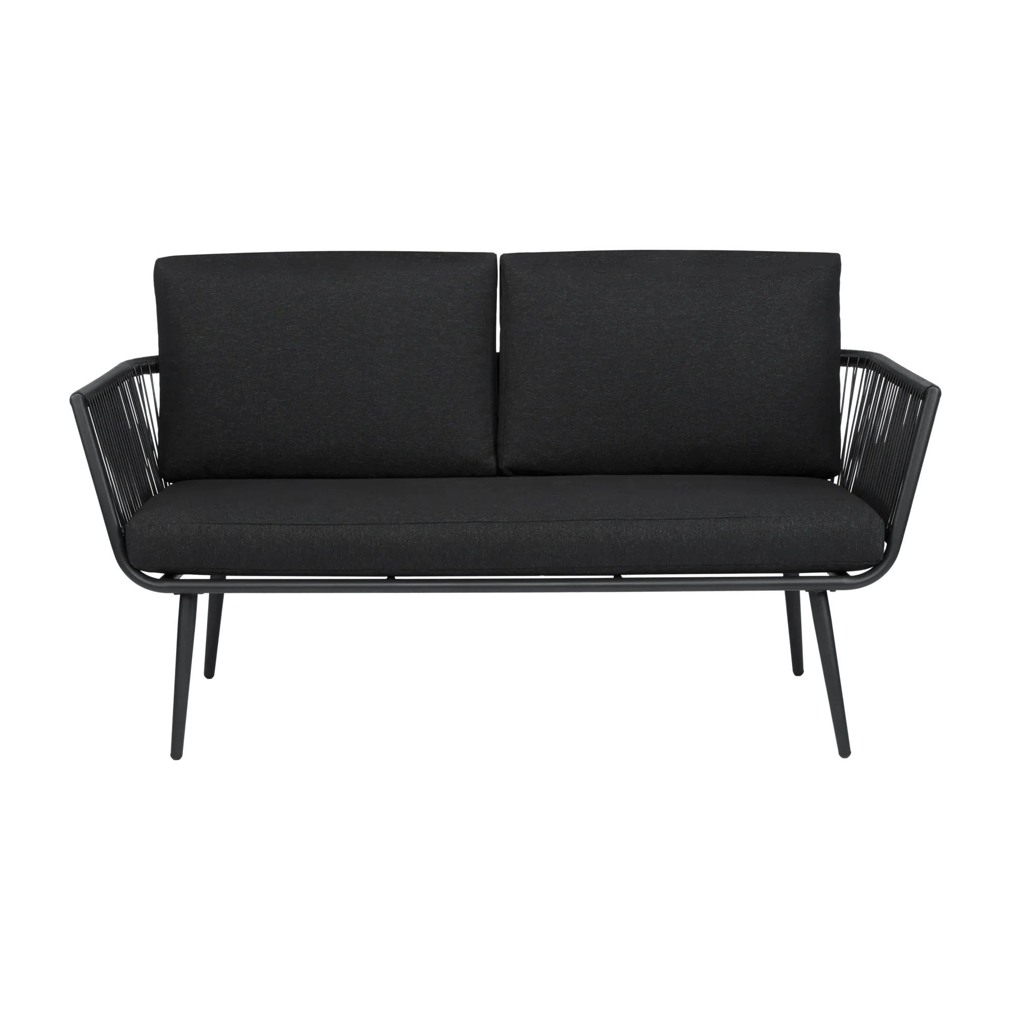 2-seat outdoor black sofa - Image 6