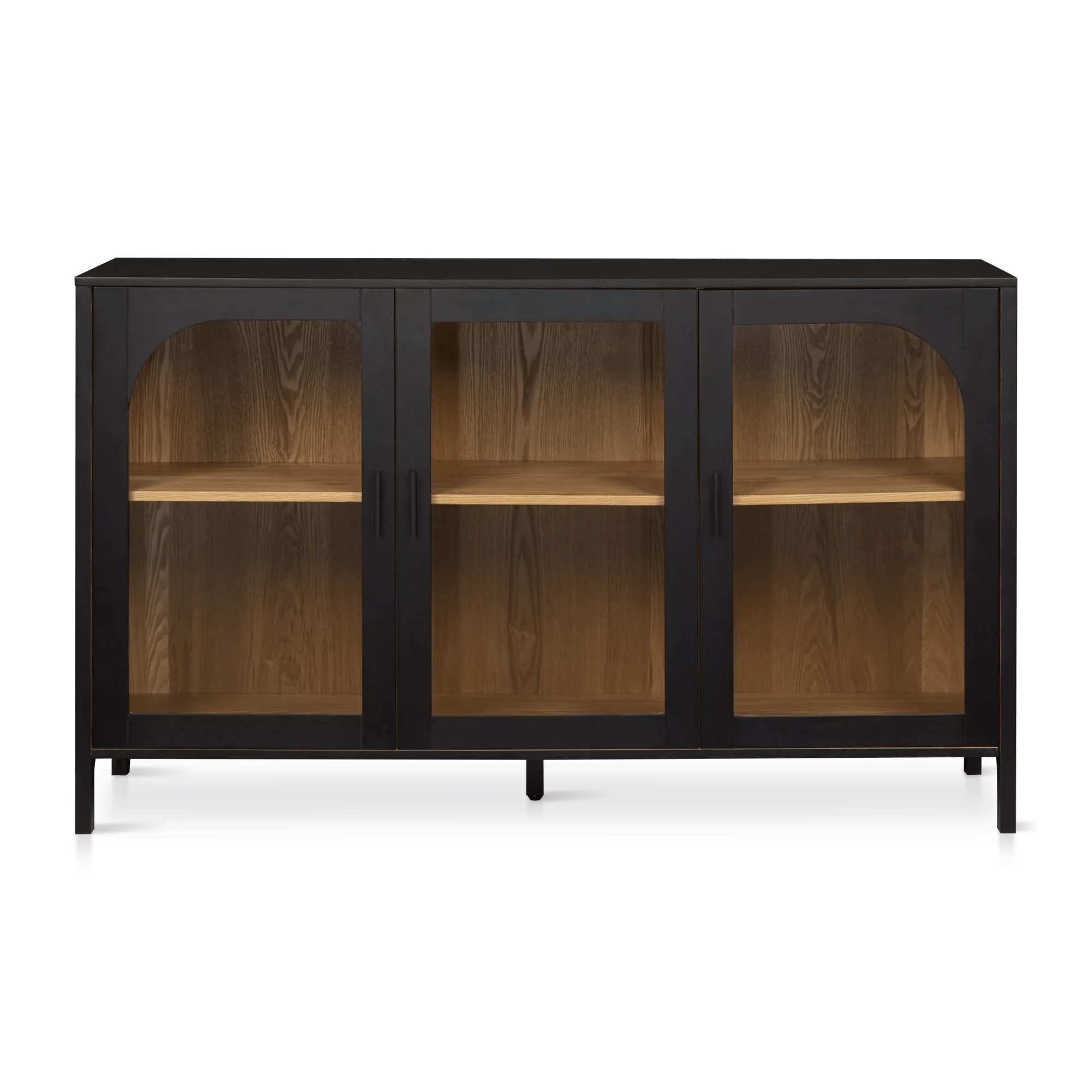 3-Door Black Wooden Buffet - Image 5
