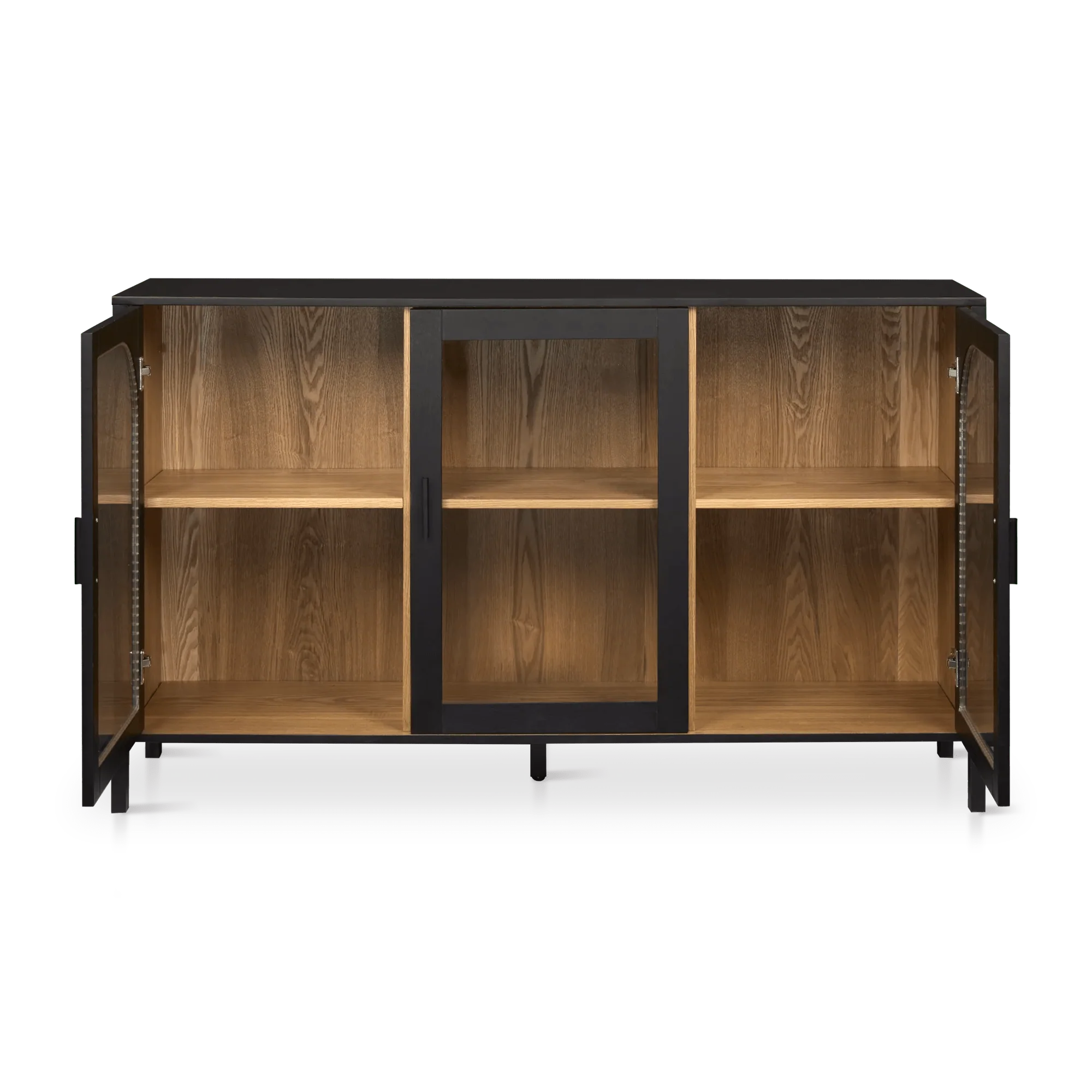 3-Door Black Wooden Buffet - Image 6
