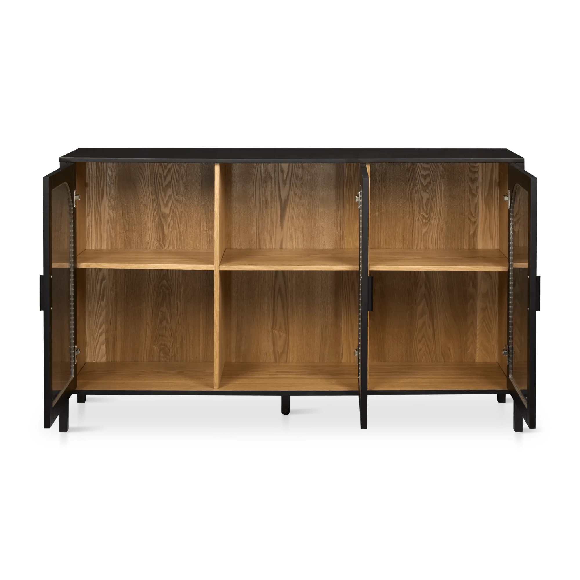 3-Door Black Wooden Buffet - Image 7