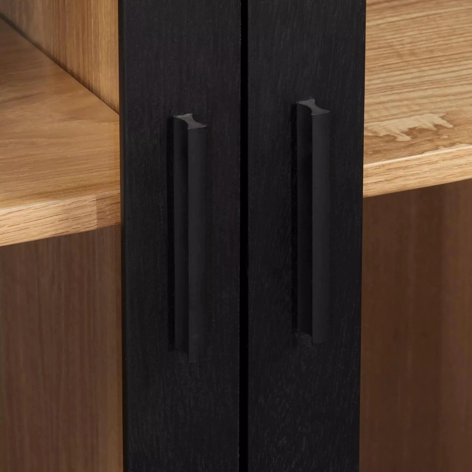 3-Door Black Wooden Buffet - Image 8
