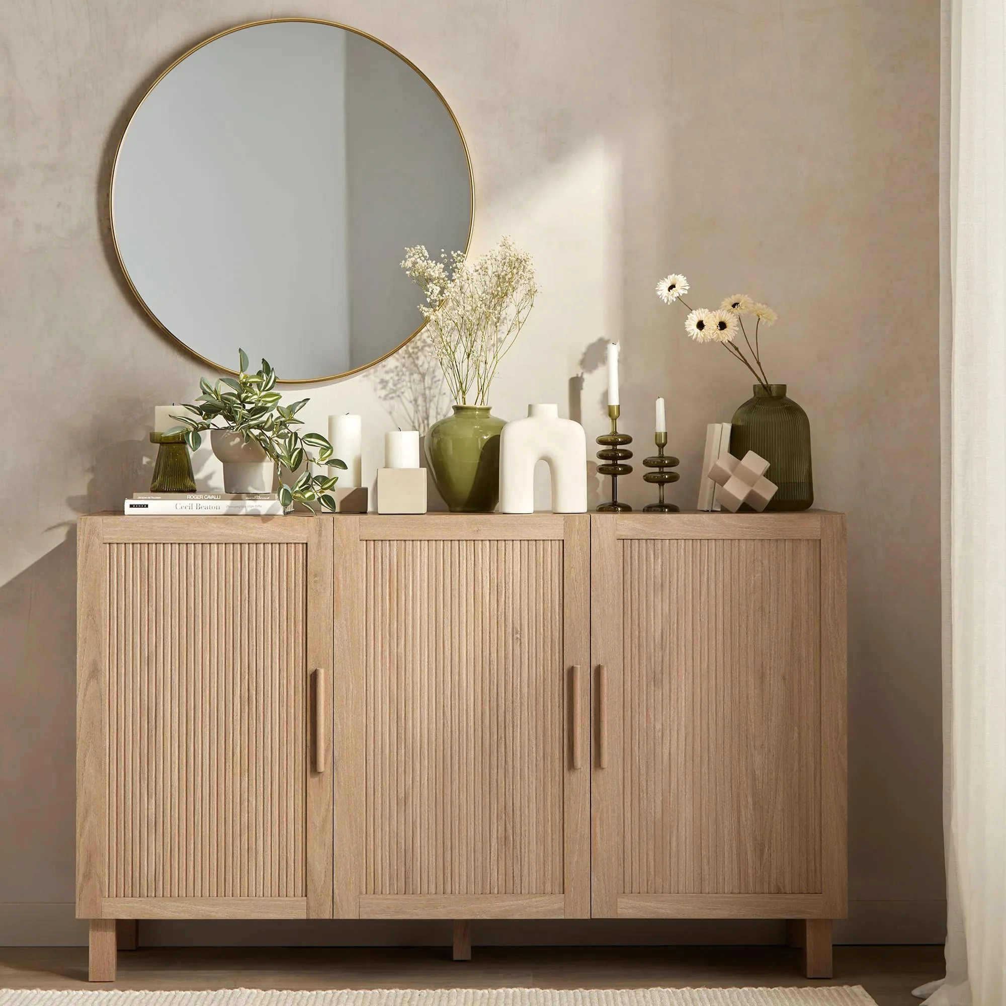 3 Door Wood Veneer Buffet - Image 2