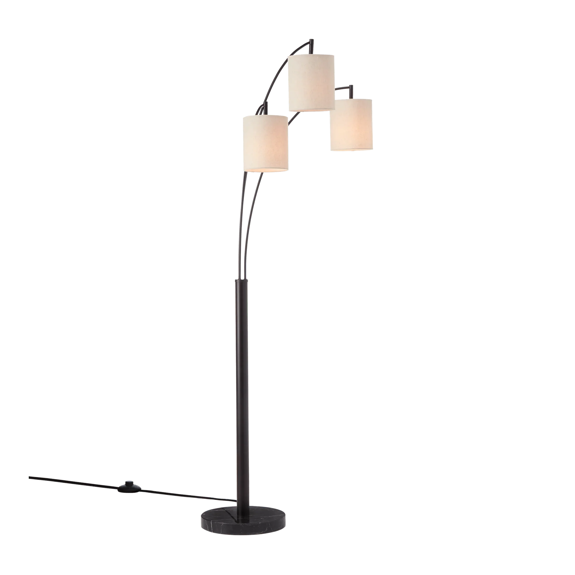 3 Linen Shade Floor Lamp - Image 3