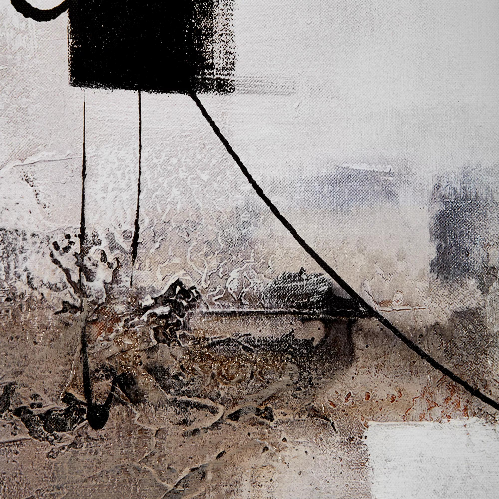 Abstract Black Lines Framed Canvas - Image 3