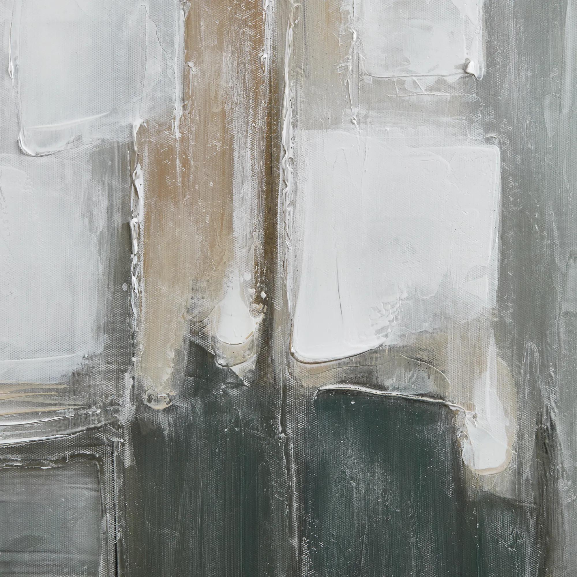 Abstract Sage & Natural  Framed Oil Painting - Image 2