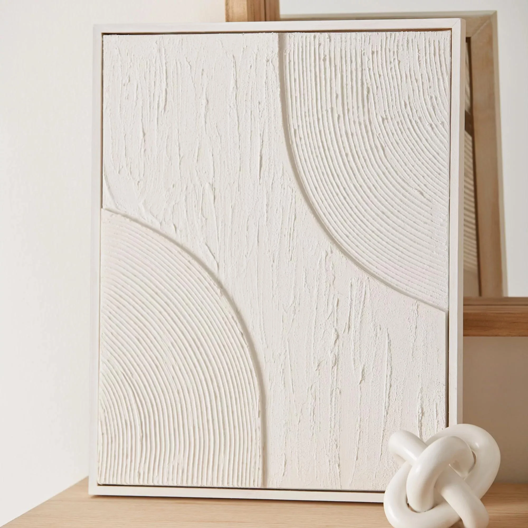Abstract Tone-on-Tone Textured Framed Art - Image 2