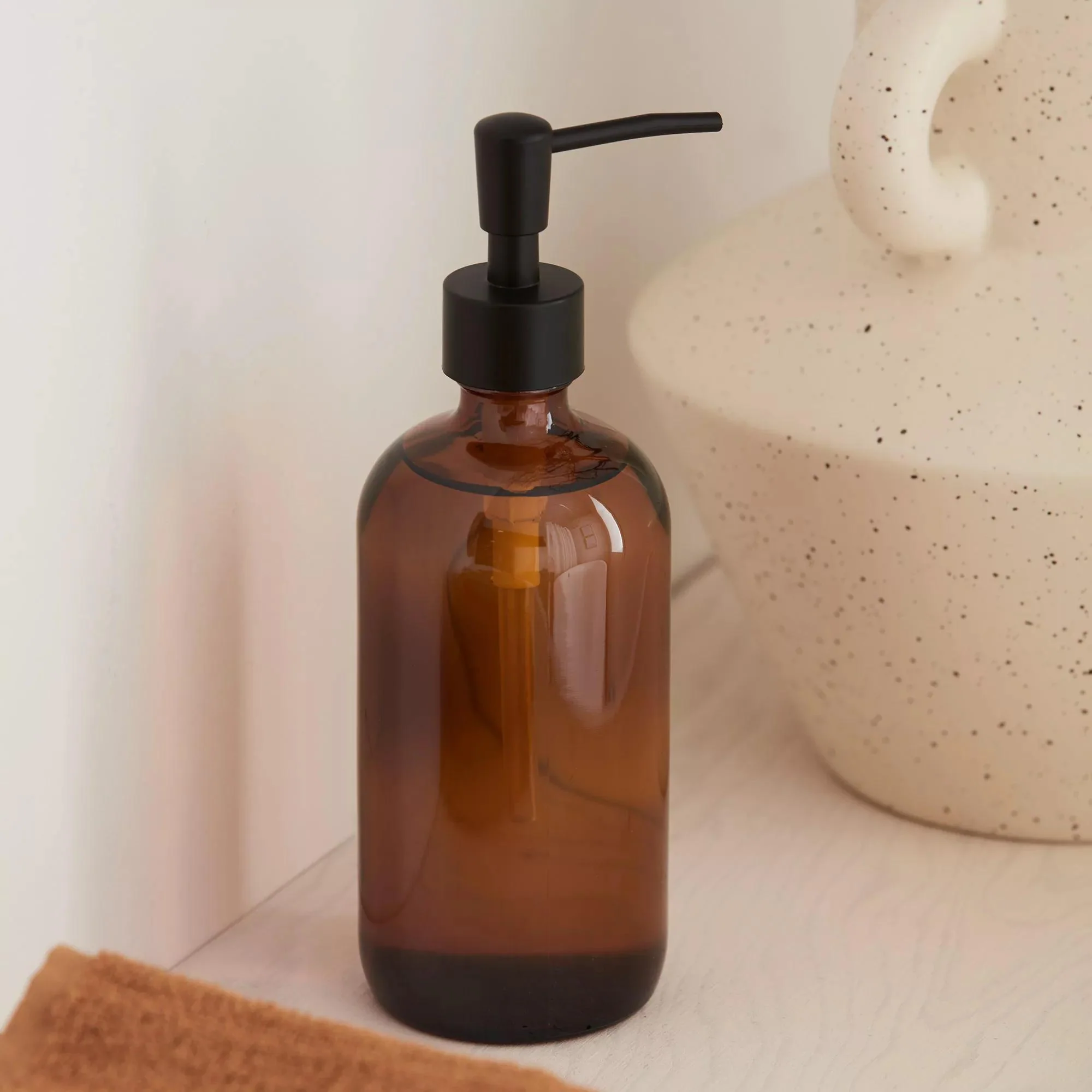 Amber Glass Soap Dispenser - Image 3
