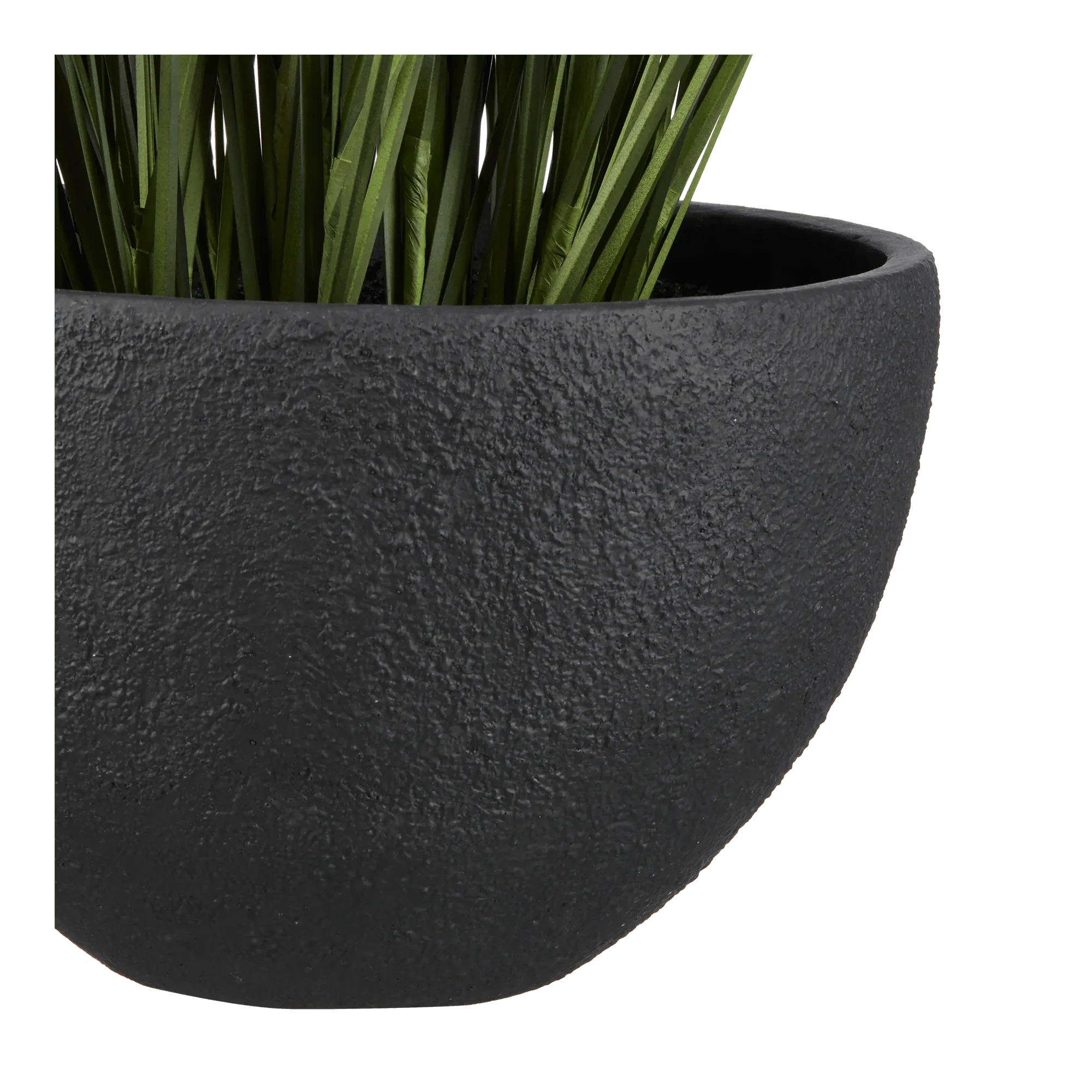 Artificial Grass in Black Ceramic Pot - Image 2