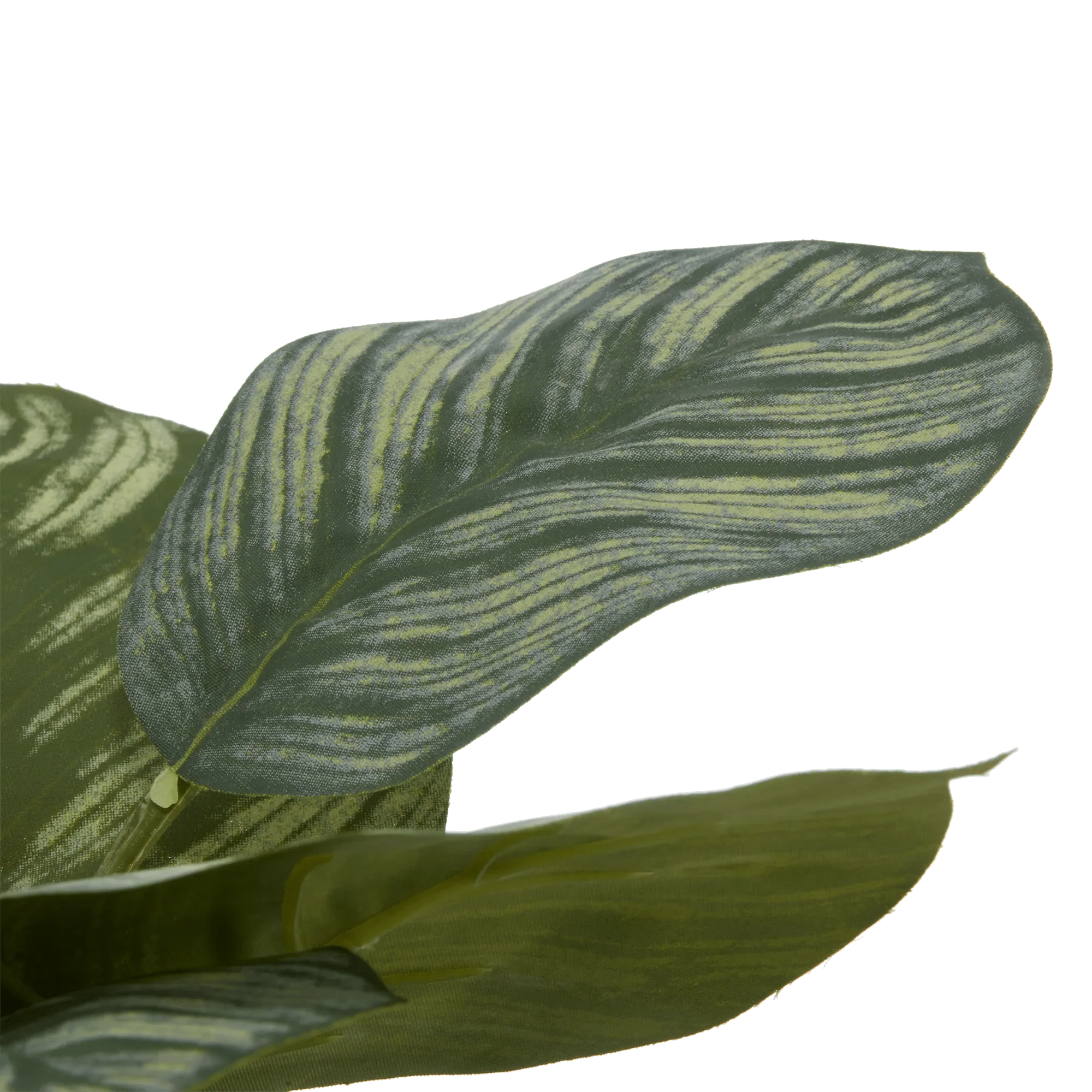 Artificial Plant in Striped Ceramic Pot - Image 2