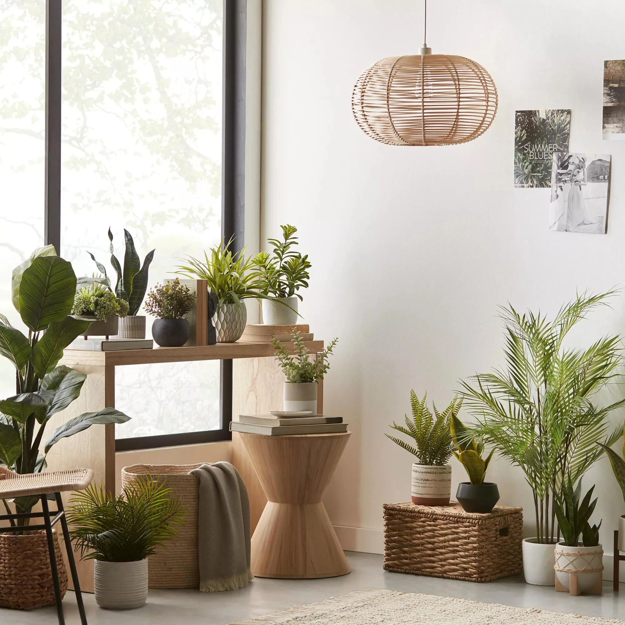 Artificial Plant in Striped Pot - Image 5