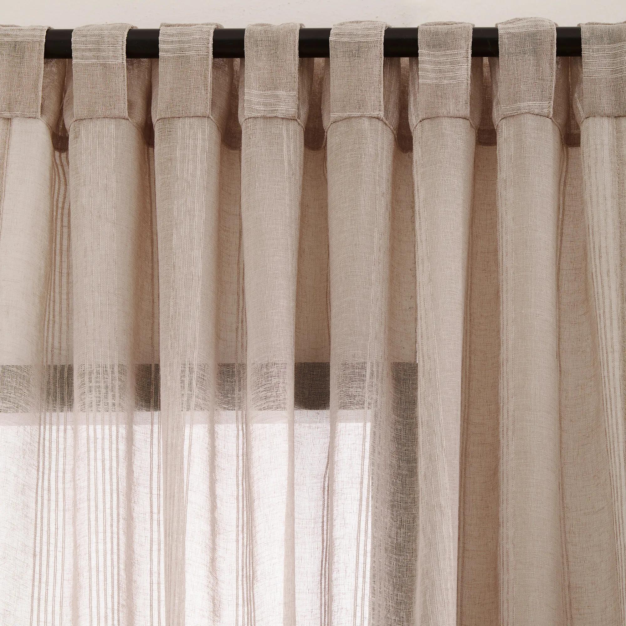 Atila Beige Rod Pocket Back Tab Sheer Curtain - Image 2