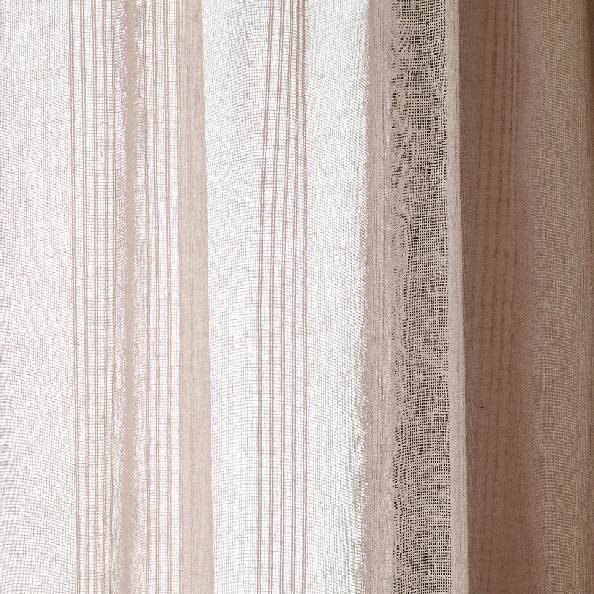 Atila Beige Rod Pocket Back Tab Sheer Curtain - Image 3
