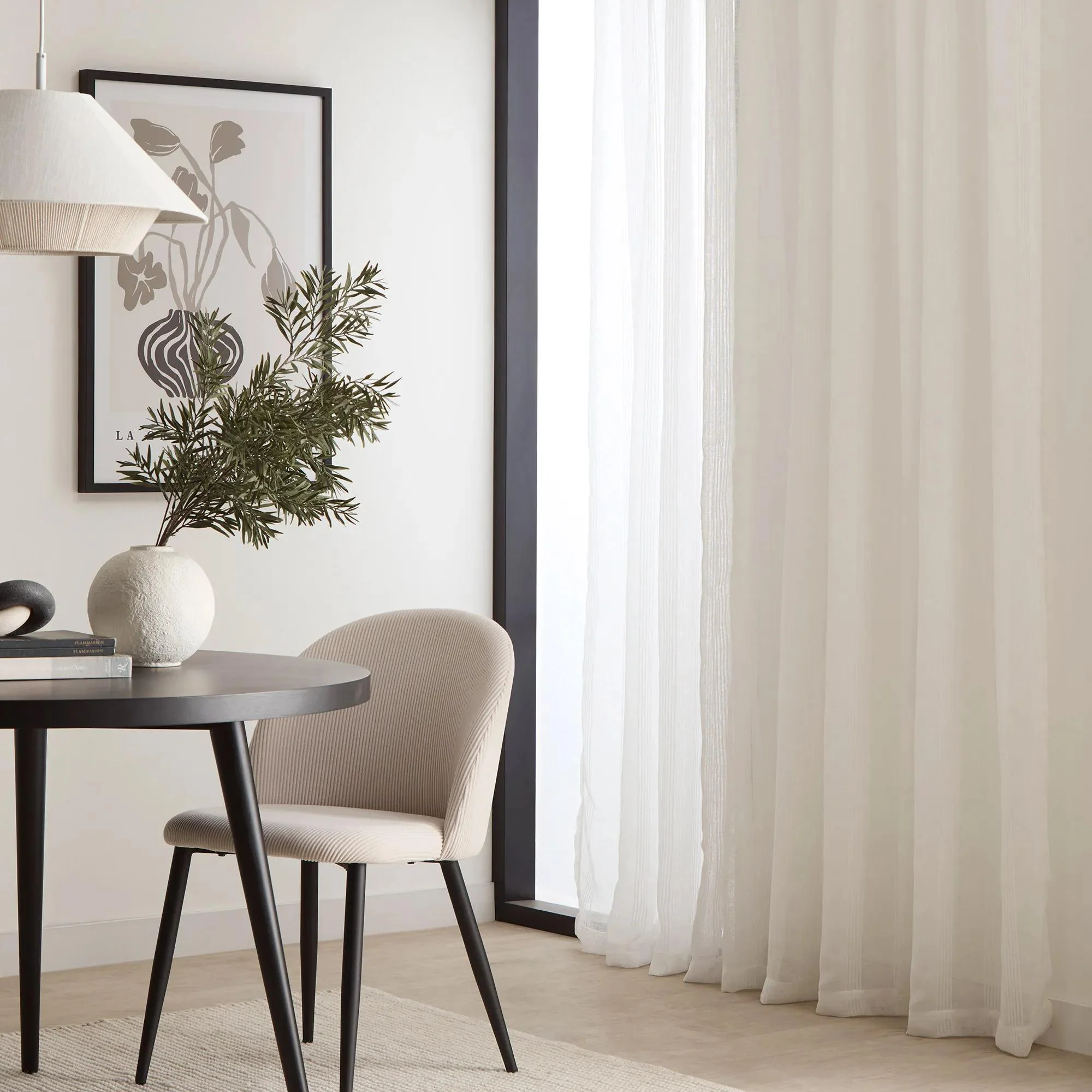 Atila White Rod Pocket Back Tab Sheer Curtain - Image 3