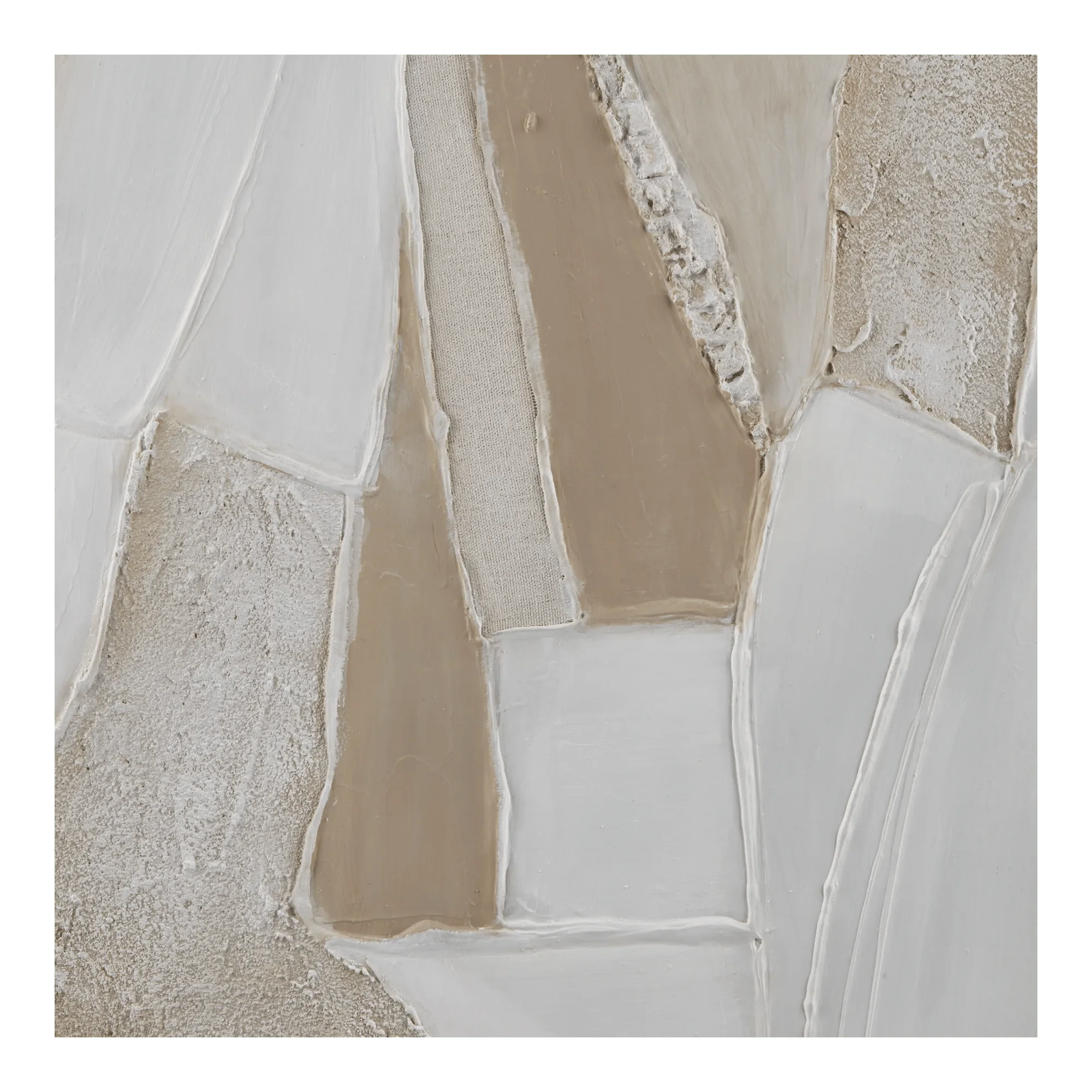 Beige Abstract Oil Painting - Image 2