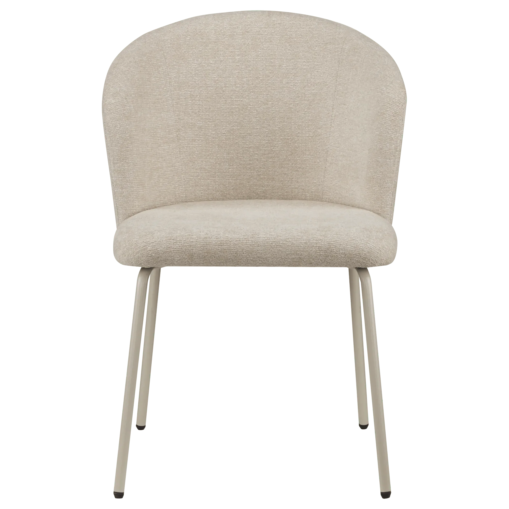 Beige Fabric and Metal Dining Chair - Image 4
