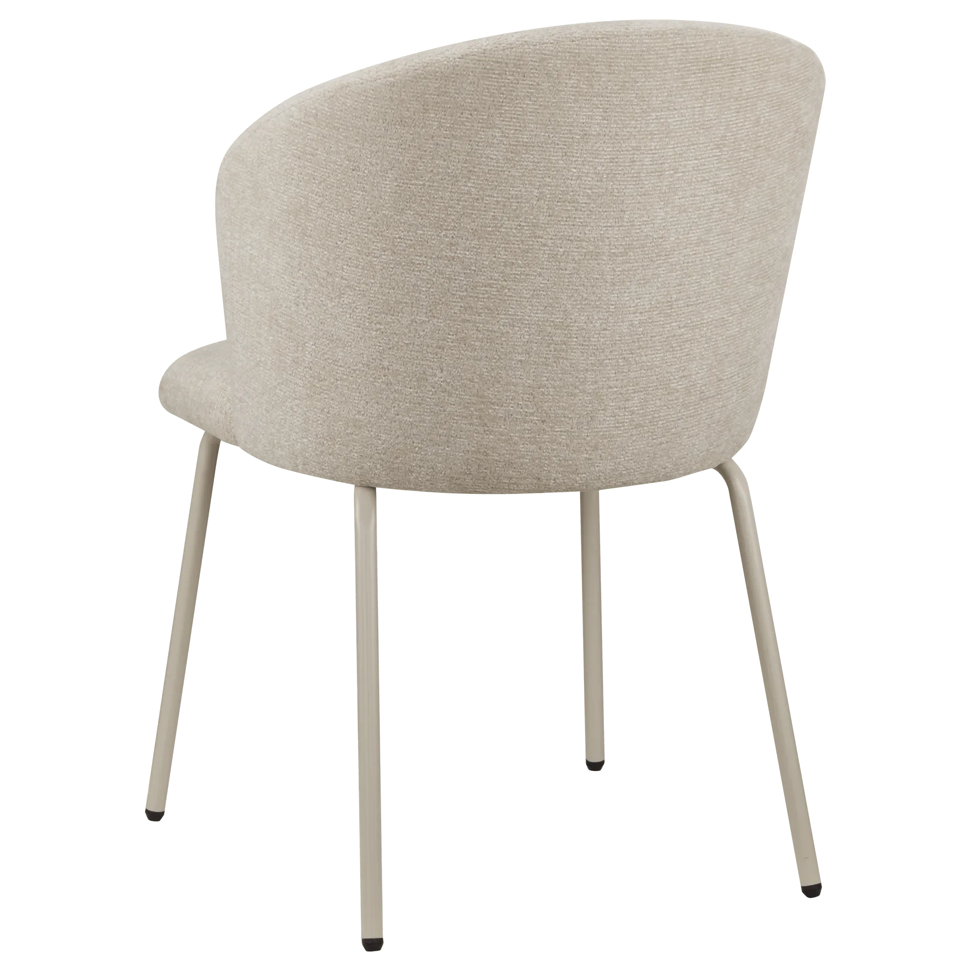 Beige Fabric and Metal Dining Chair - Image 6