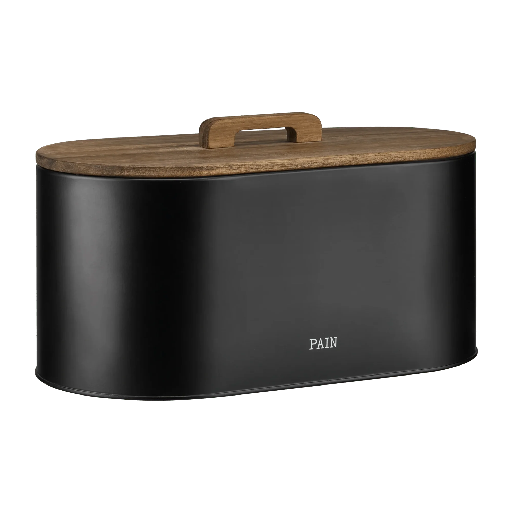 Black Bread Box with Wooden Lid - Image 4