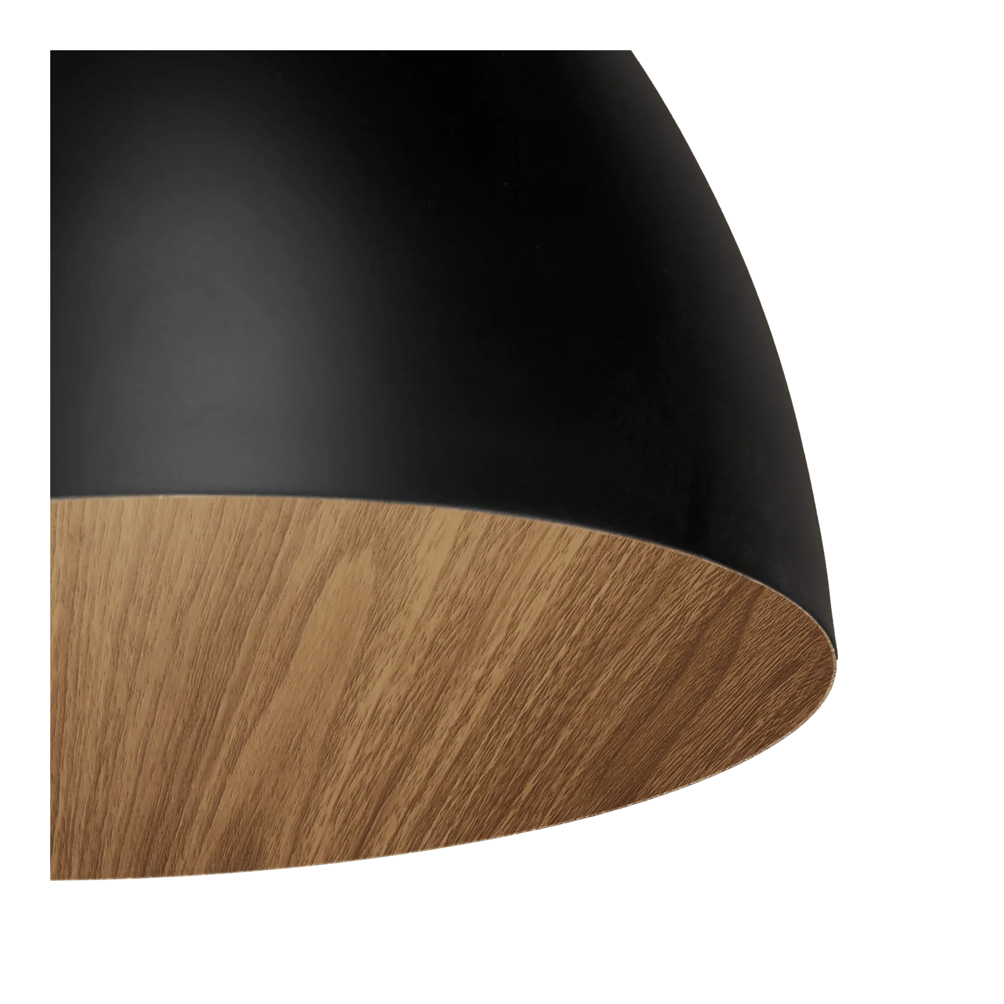 Black Ceiling Lamp with Walnut Interior - Image 5