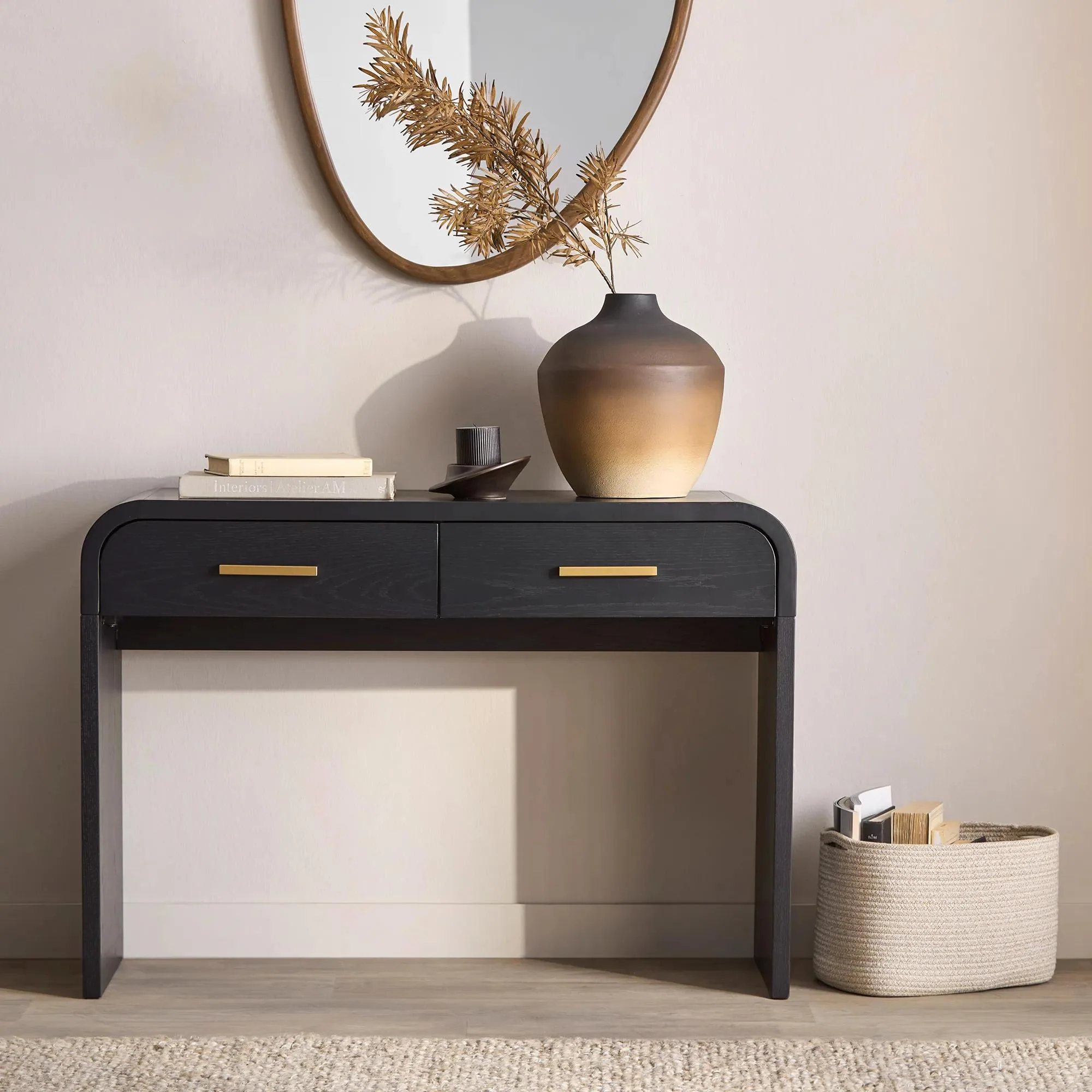 Black Console with Drawers - Image 2
