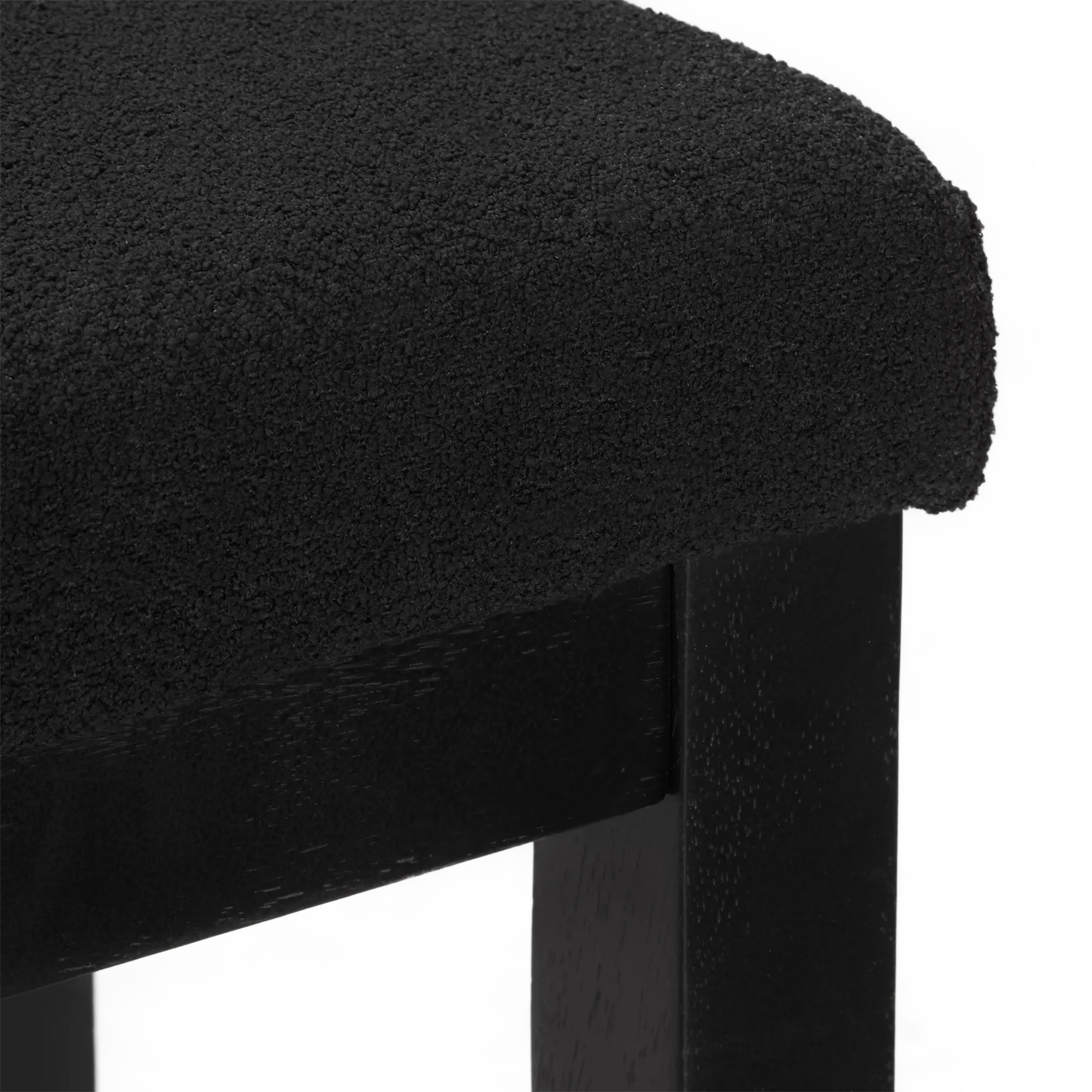 Black Fabric and Wood Bench - Image 2