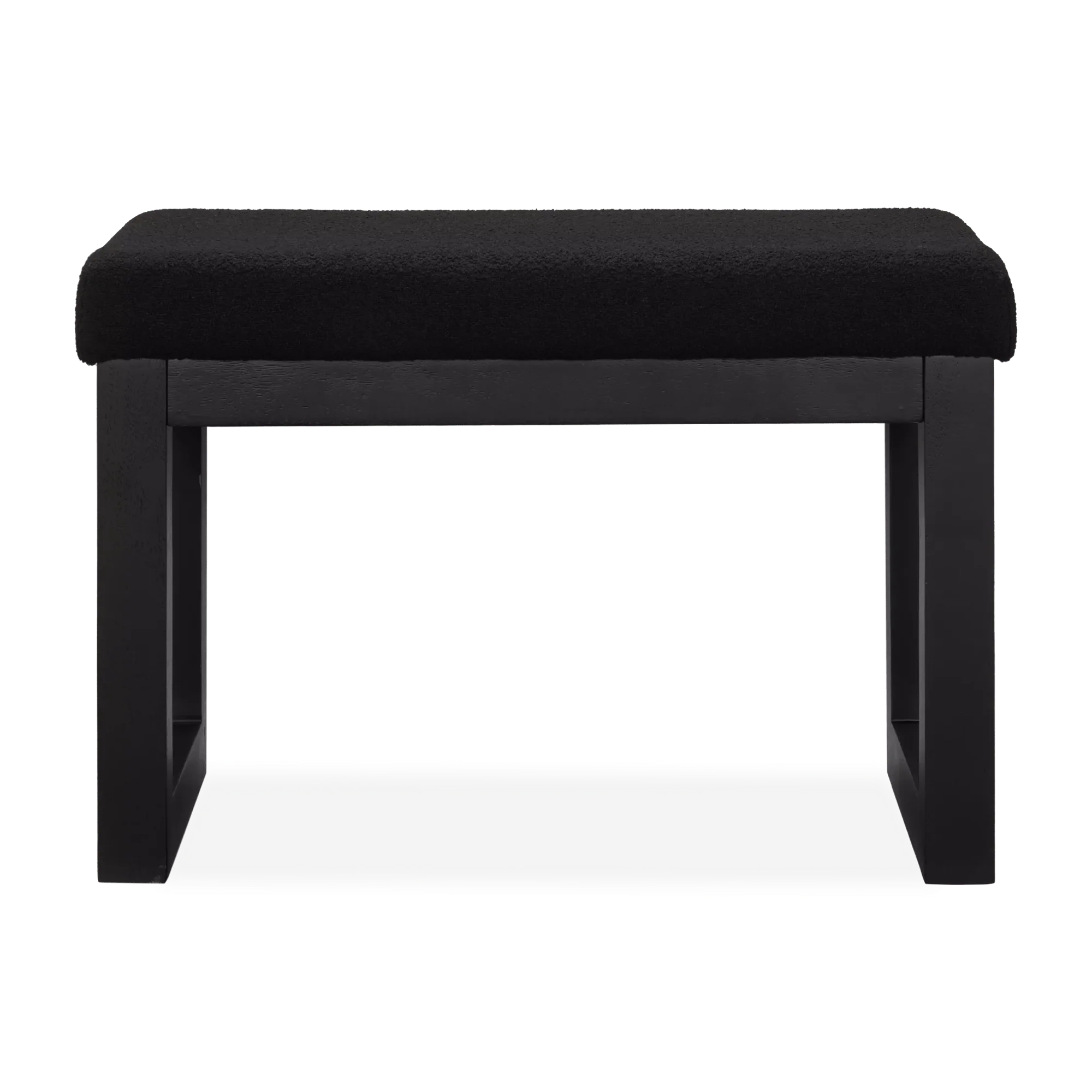 Black Fabric and Wood Bench - Image 3