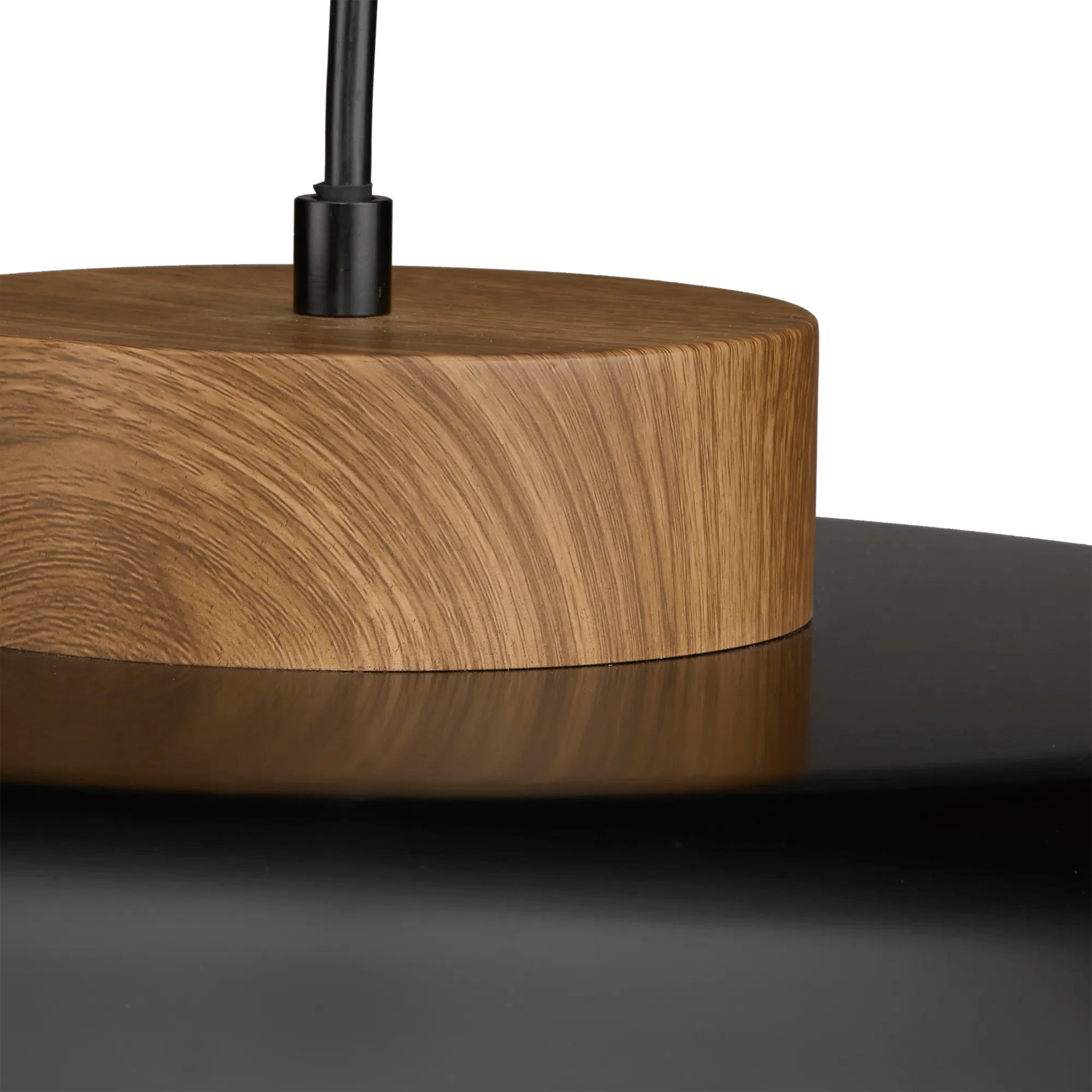 Black Metal Pendant Light with Wood Accent - Image 6