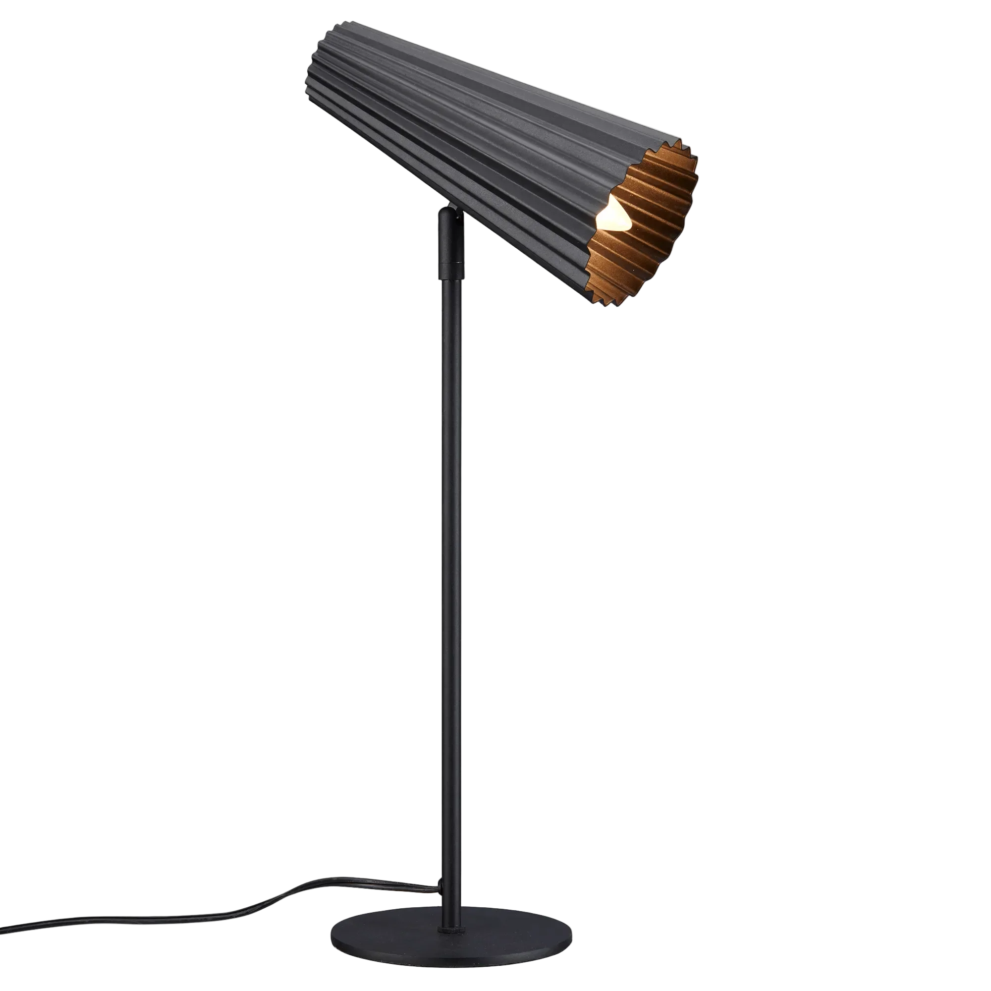 Black Ribbed Table Lamp - Image 2