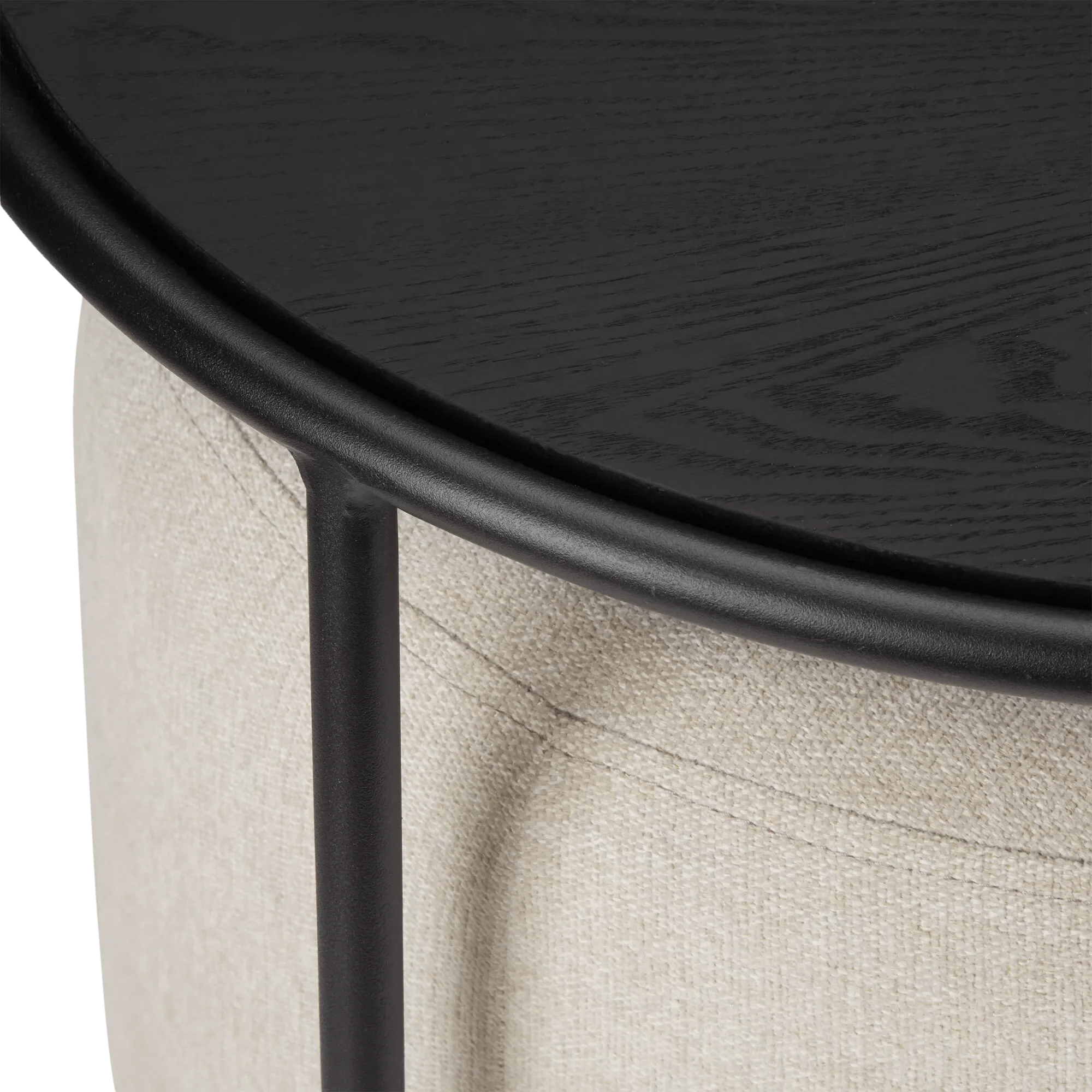 Black Side Table with Ottoman - Image 4