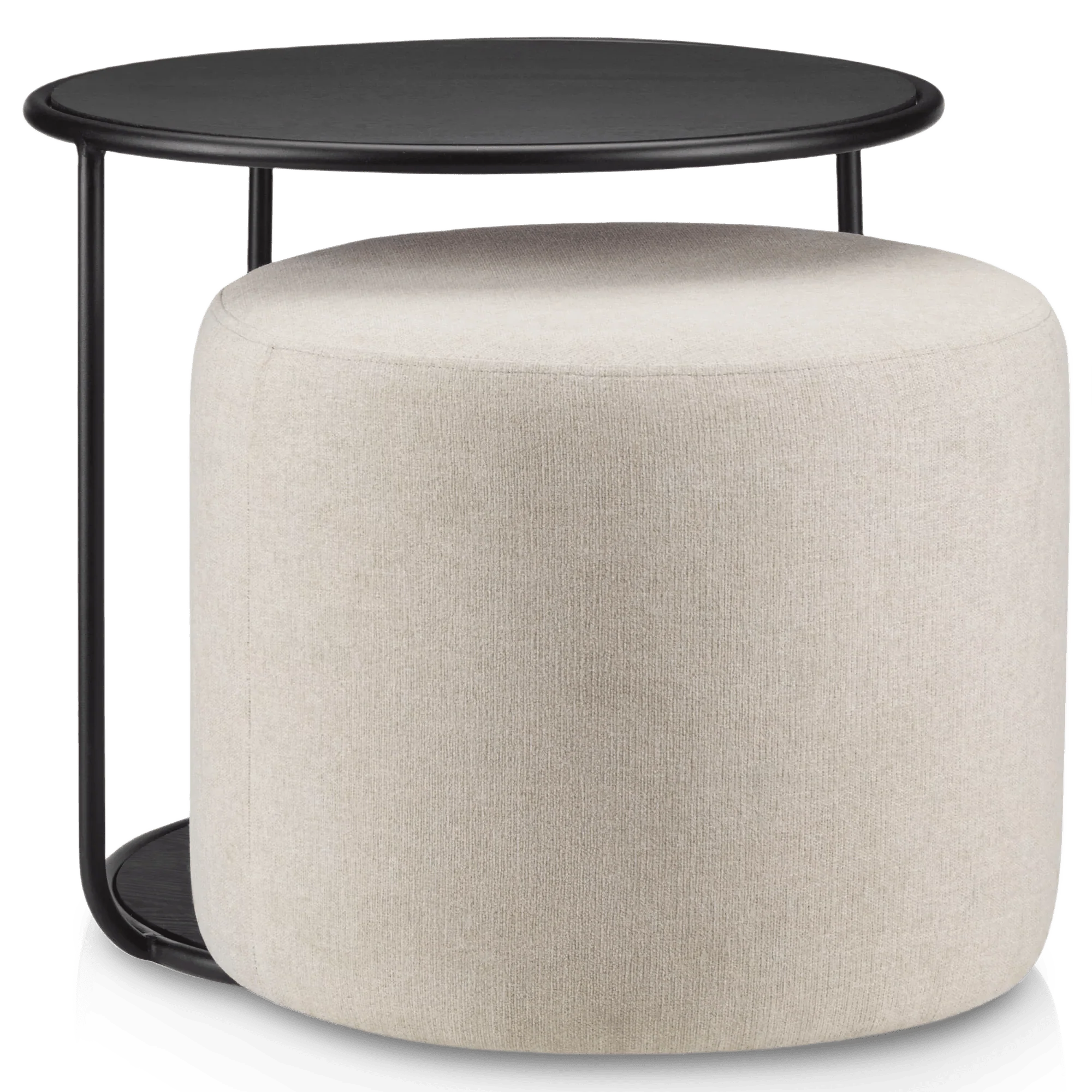 Black Side Table with Ottoman - Image 5