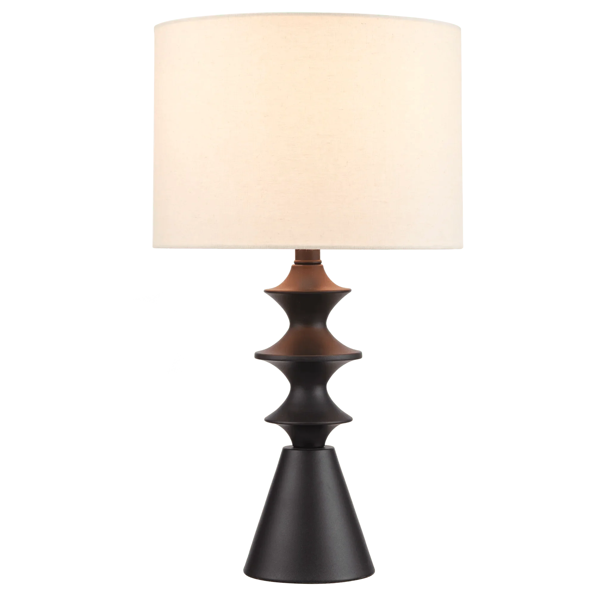 Black Table Lamp with Cream Shade - Image 2