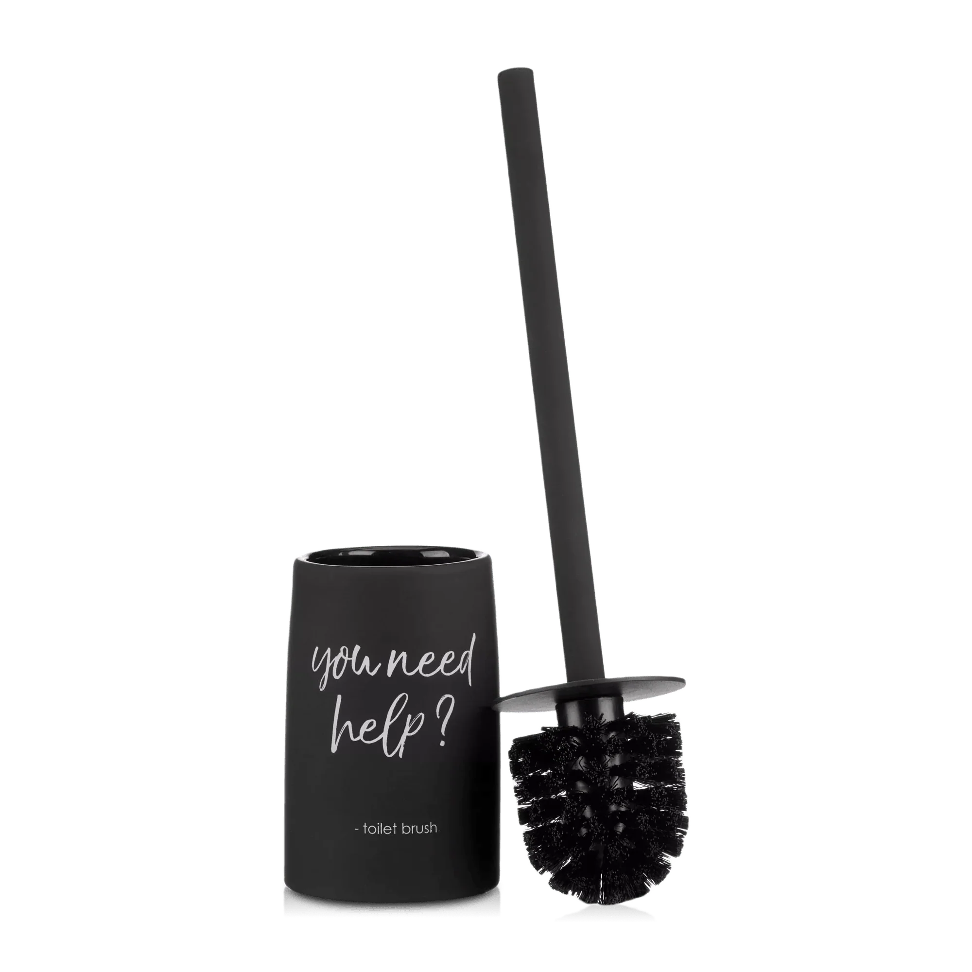 Black Toilet Brush With French Typography - Image 5
