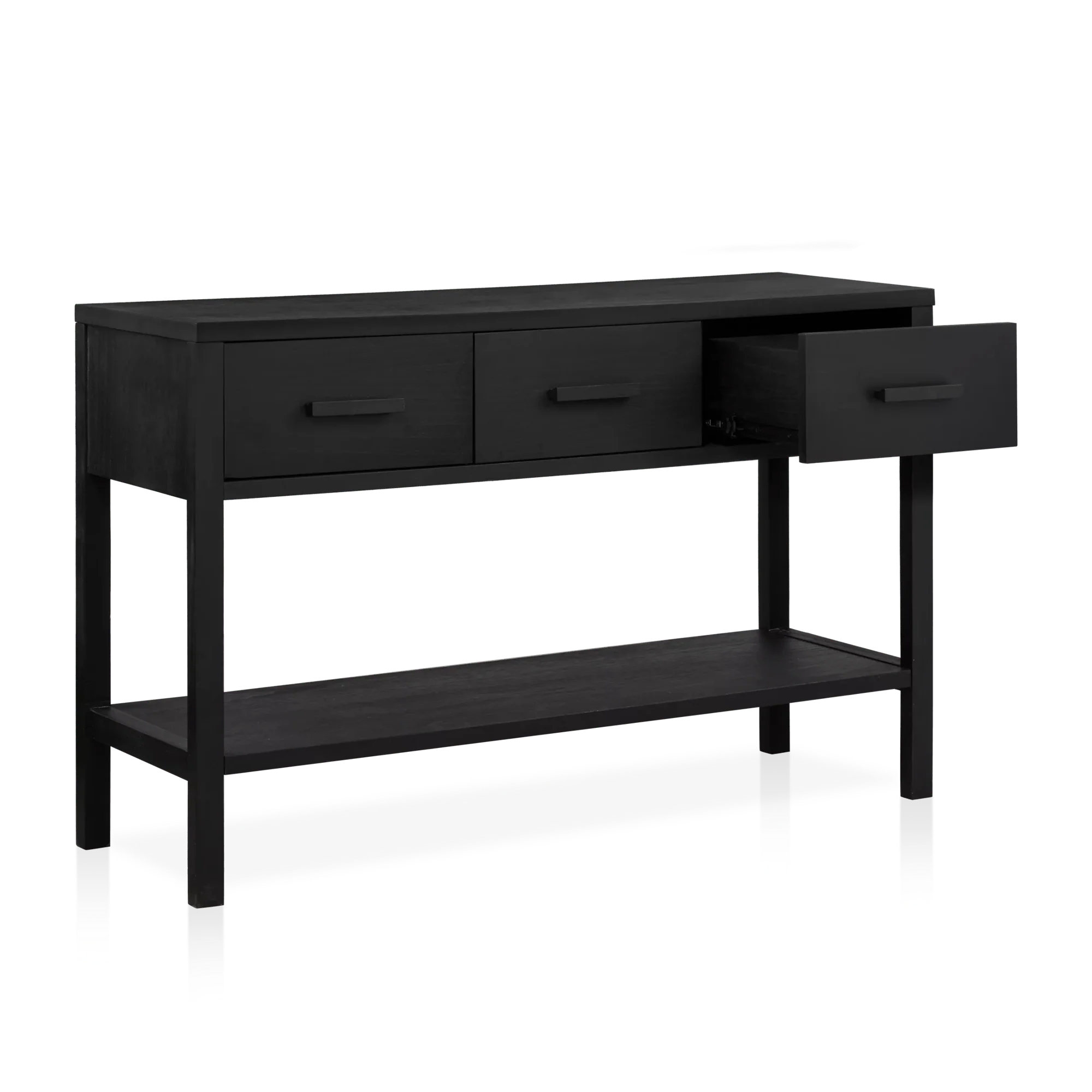 Black Veneer 3-Drawer Console - Image 3
