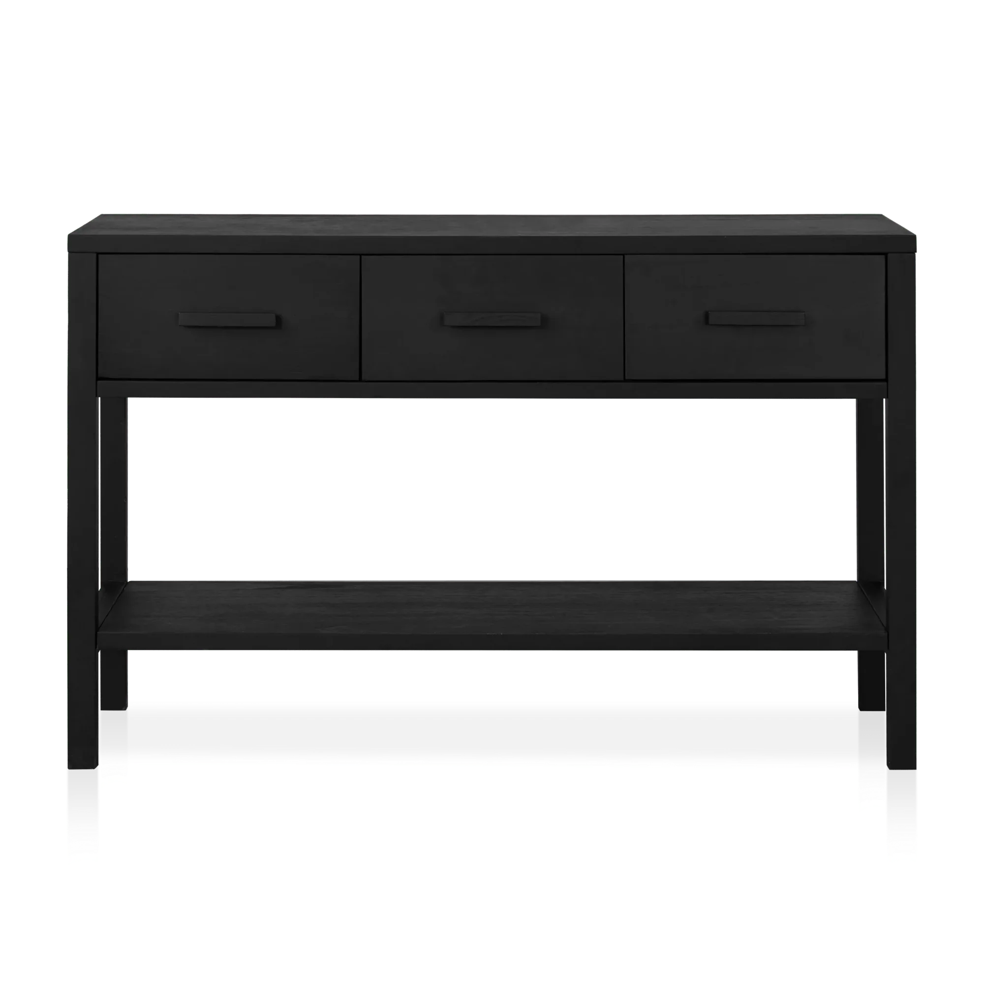 Black Veneer 3-Drawer Console - Image 4