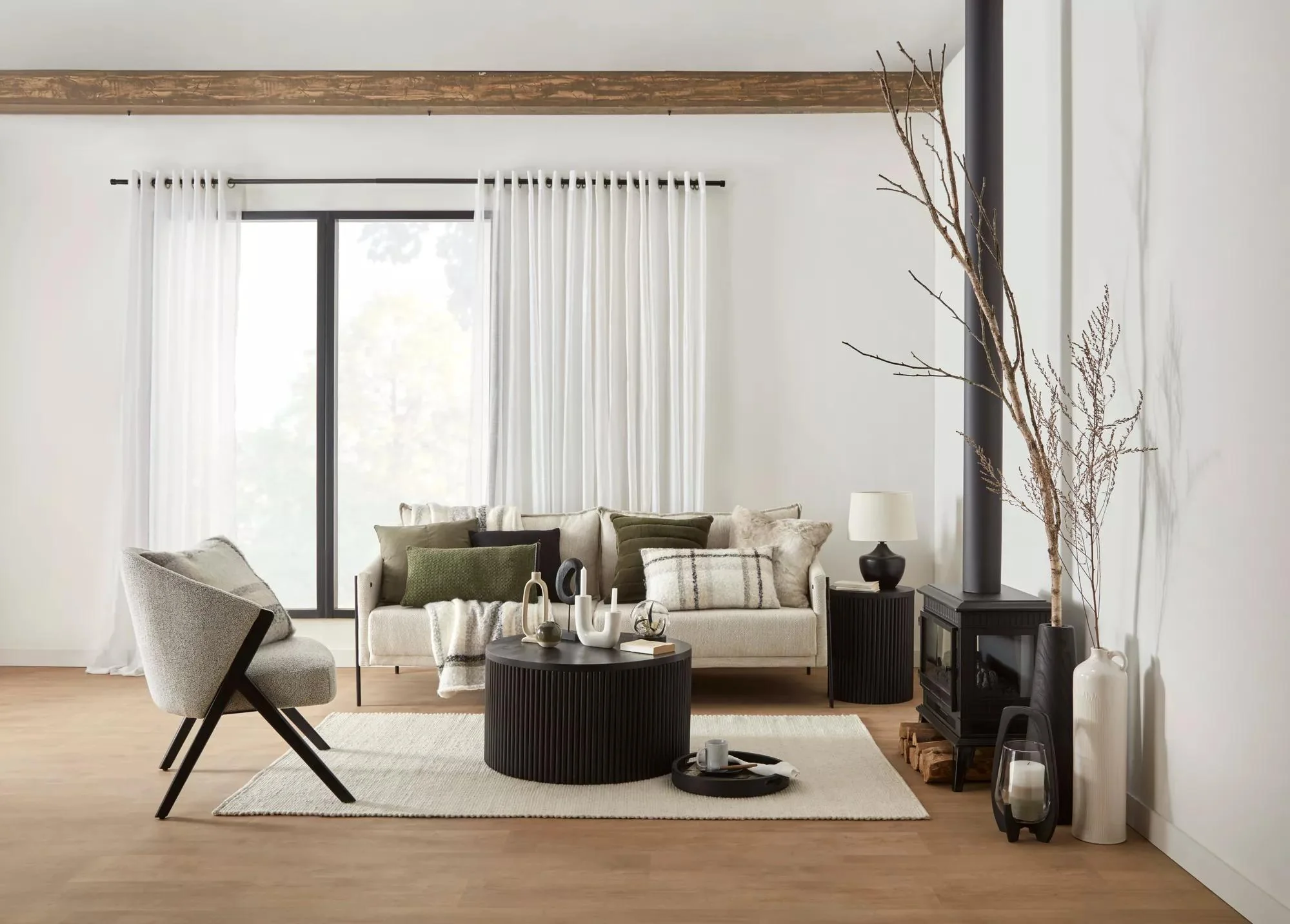 Black Wood Floor Vase - Image 3