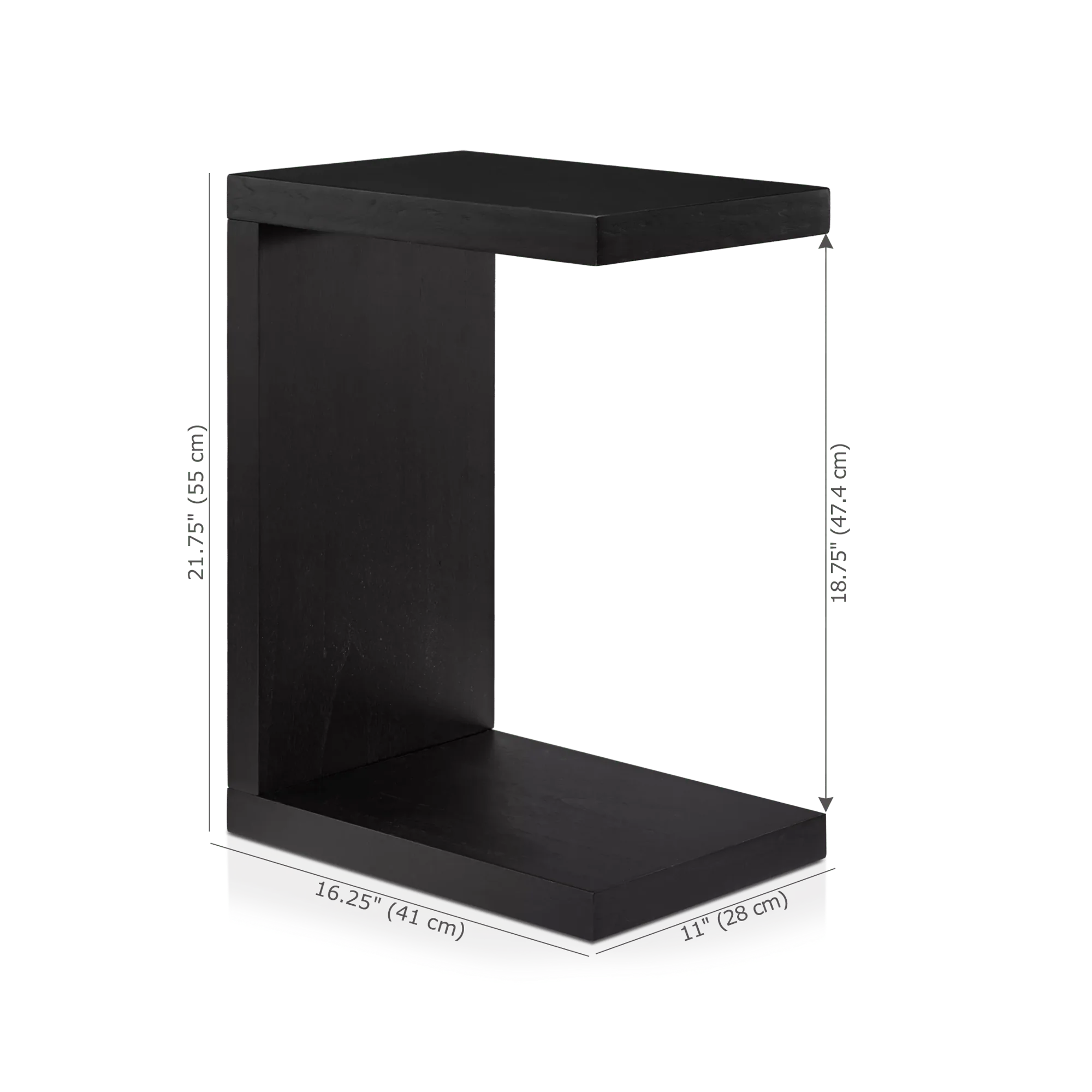 Black Wood Side Table - Image 5