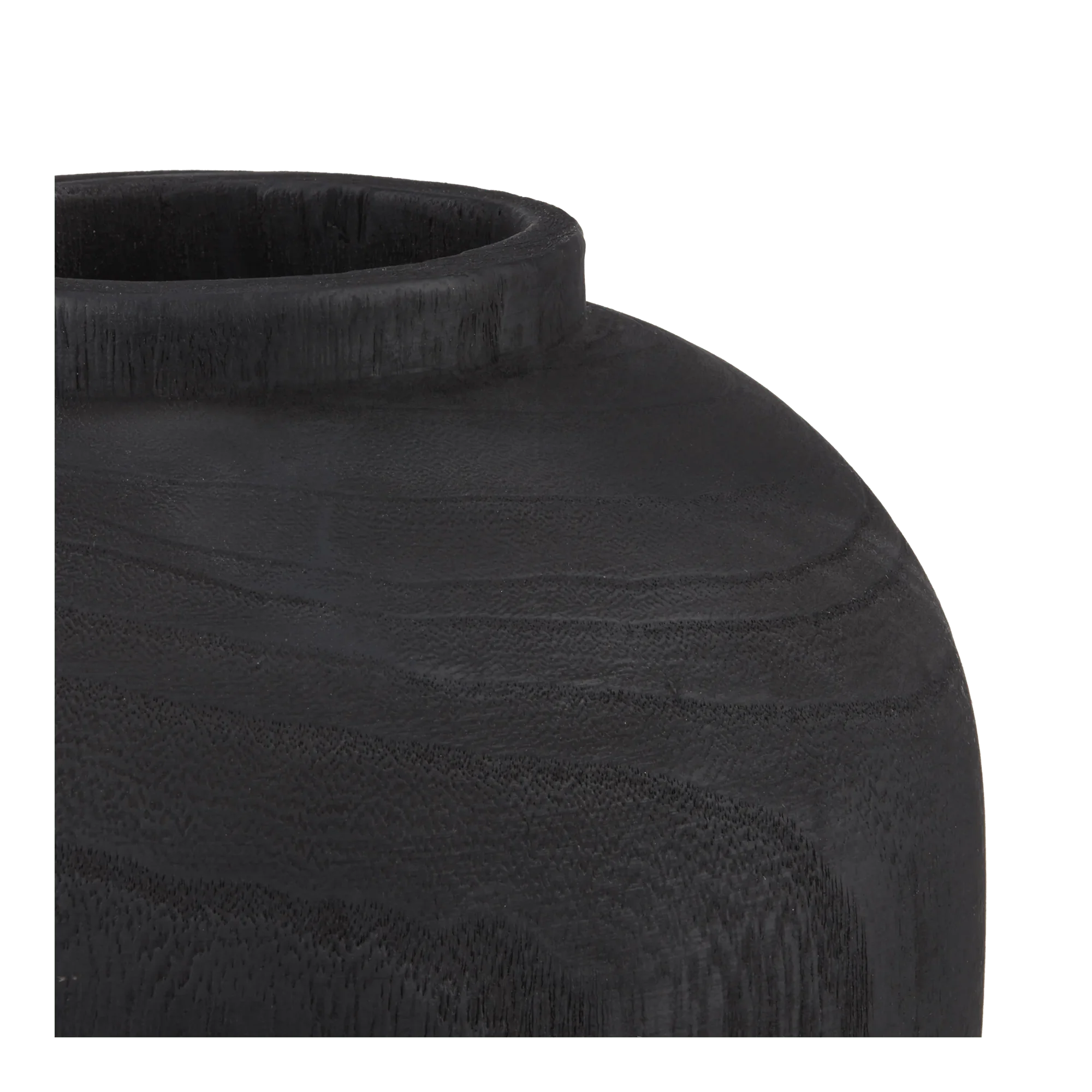 Black Wooden Decorative Vase - Image 2