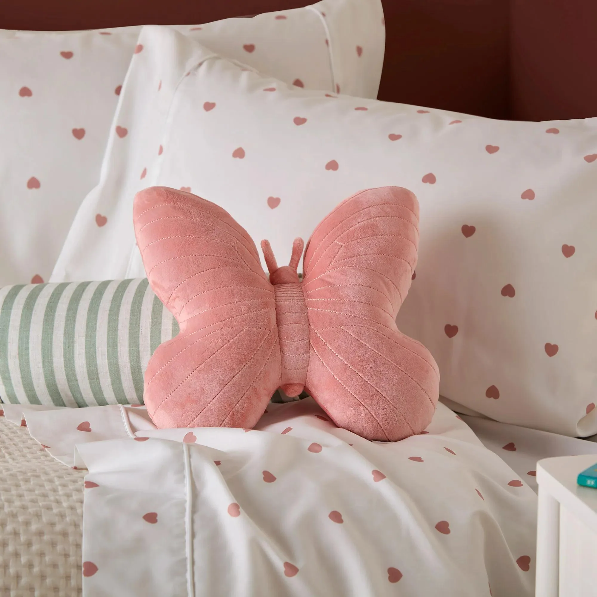 Blanka Pink Butterfly Decorative Cushion - Image 2