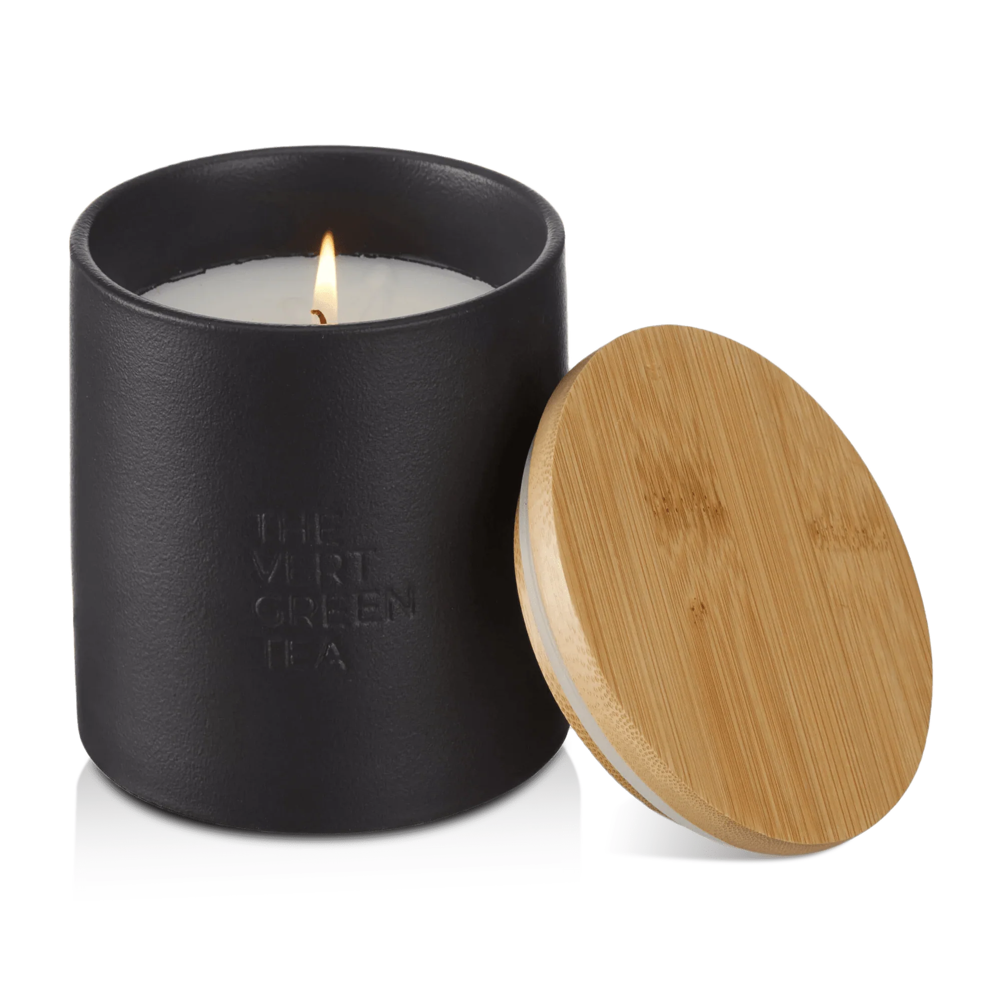 Bouclair Green Tea Candle with Wooden Lid - Image 6