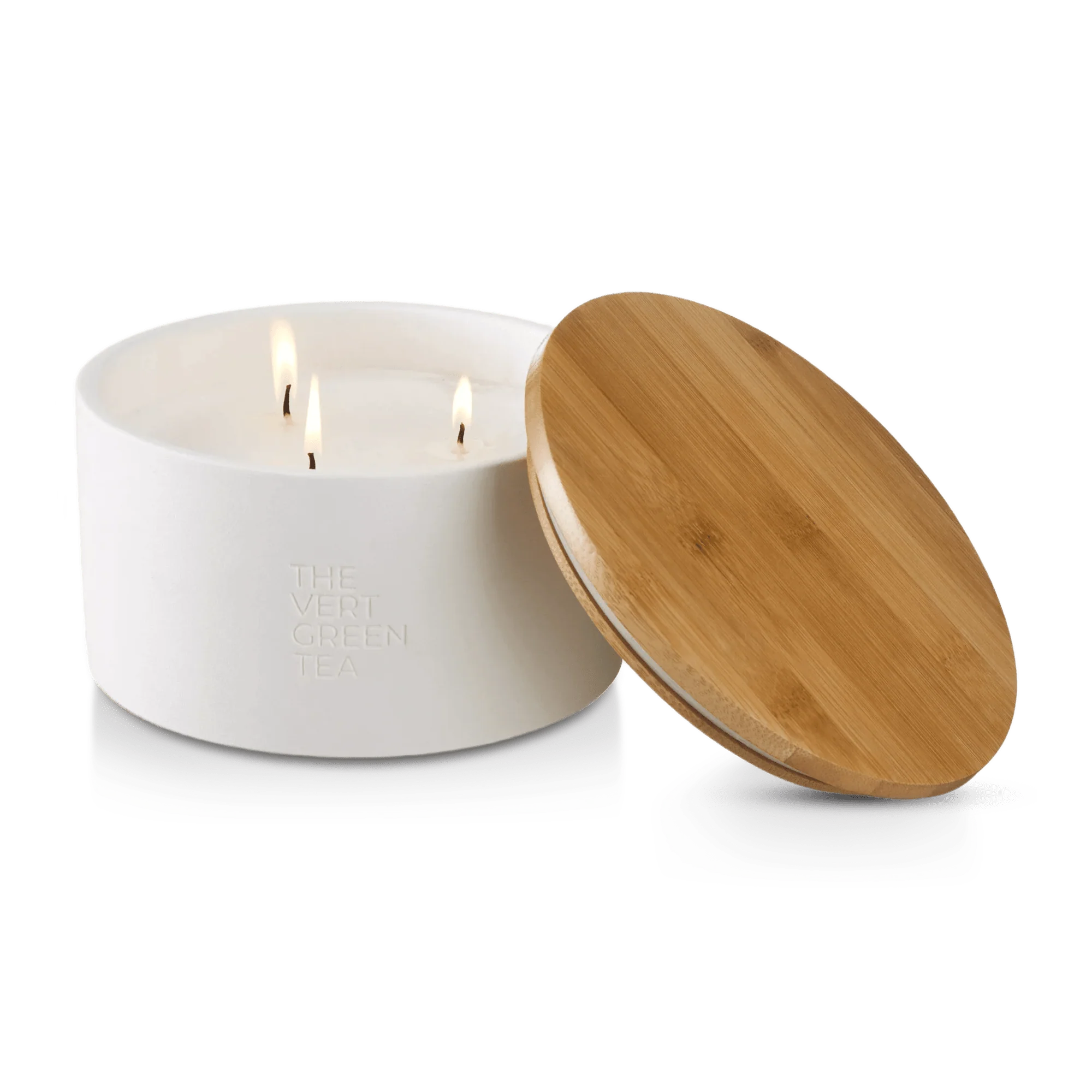 Bouclair Green Tea Candle with Wooden Lid - Image 4