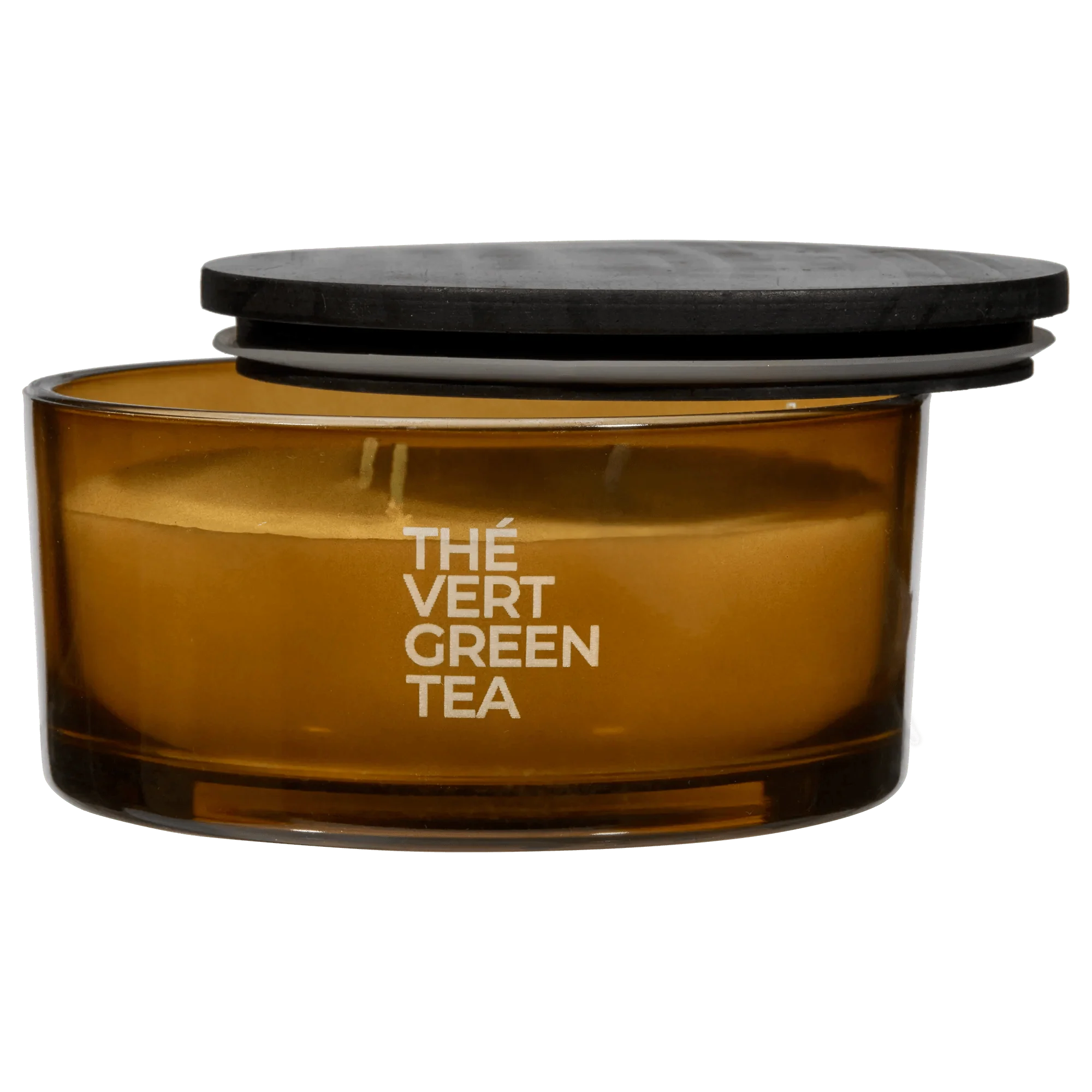 Bouclair Green Tea Candle with Wooden Lid - Image 3