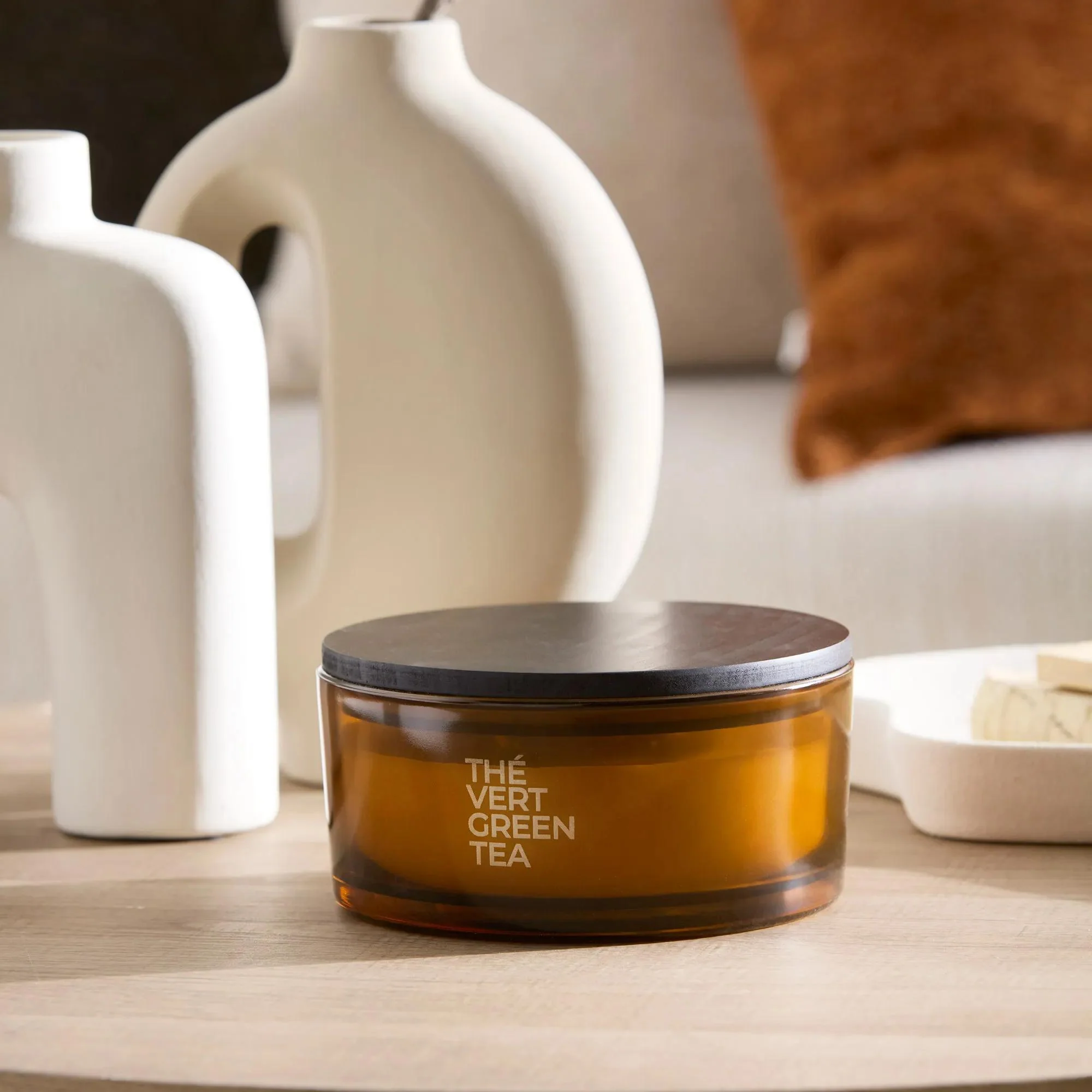 Bouclair Green Tea Candle with Wooden Lid - Image 7