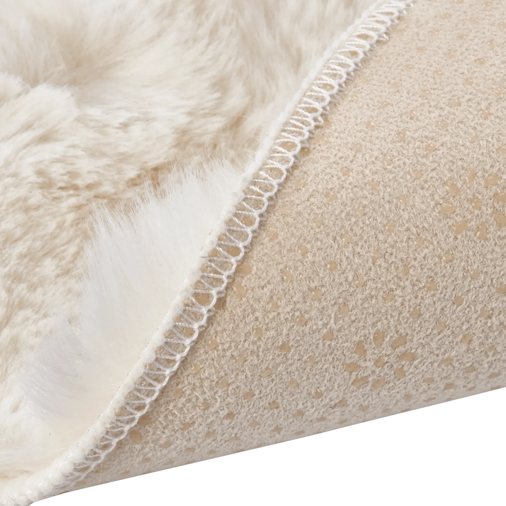 Cream Bubble Faux Fur Rug - Image 7