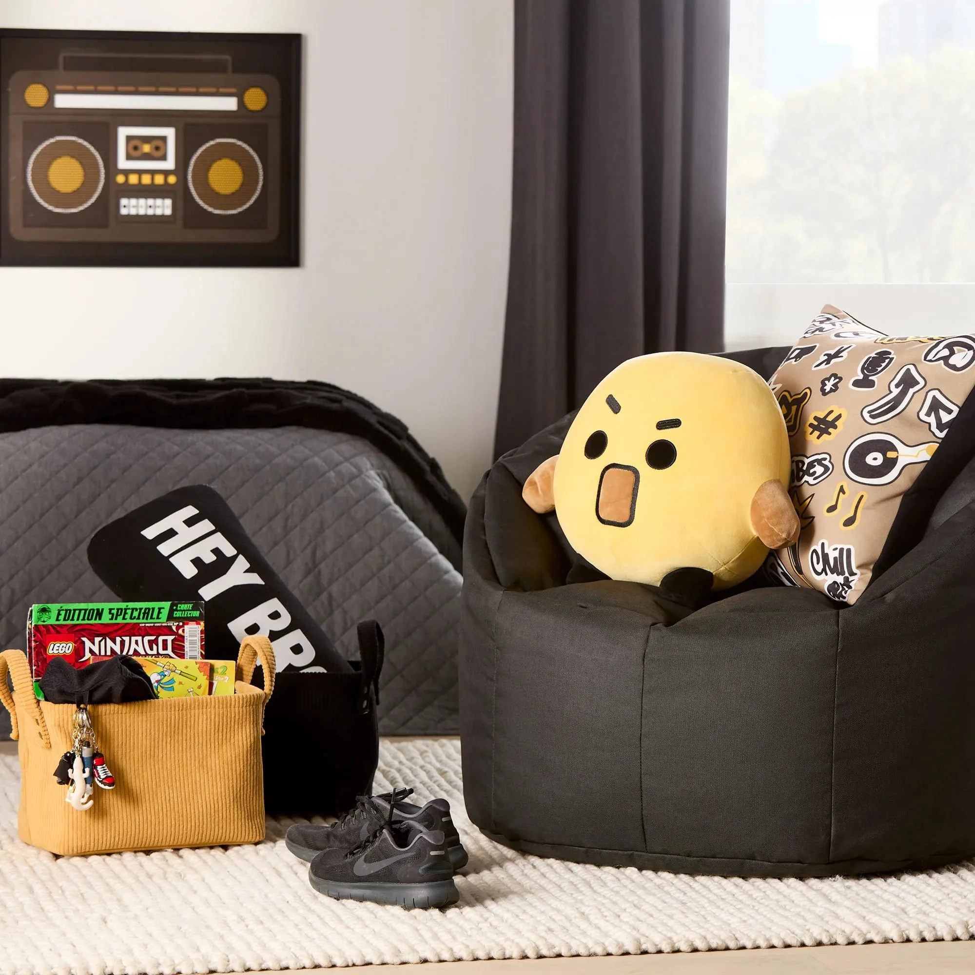 Black Canvas Bean Bag - Image 7