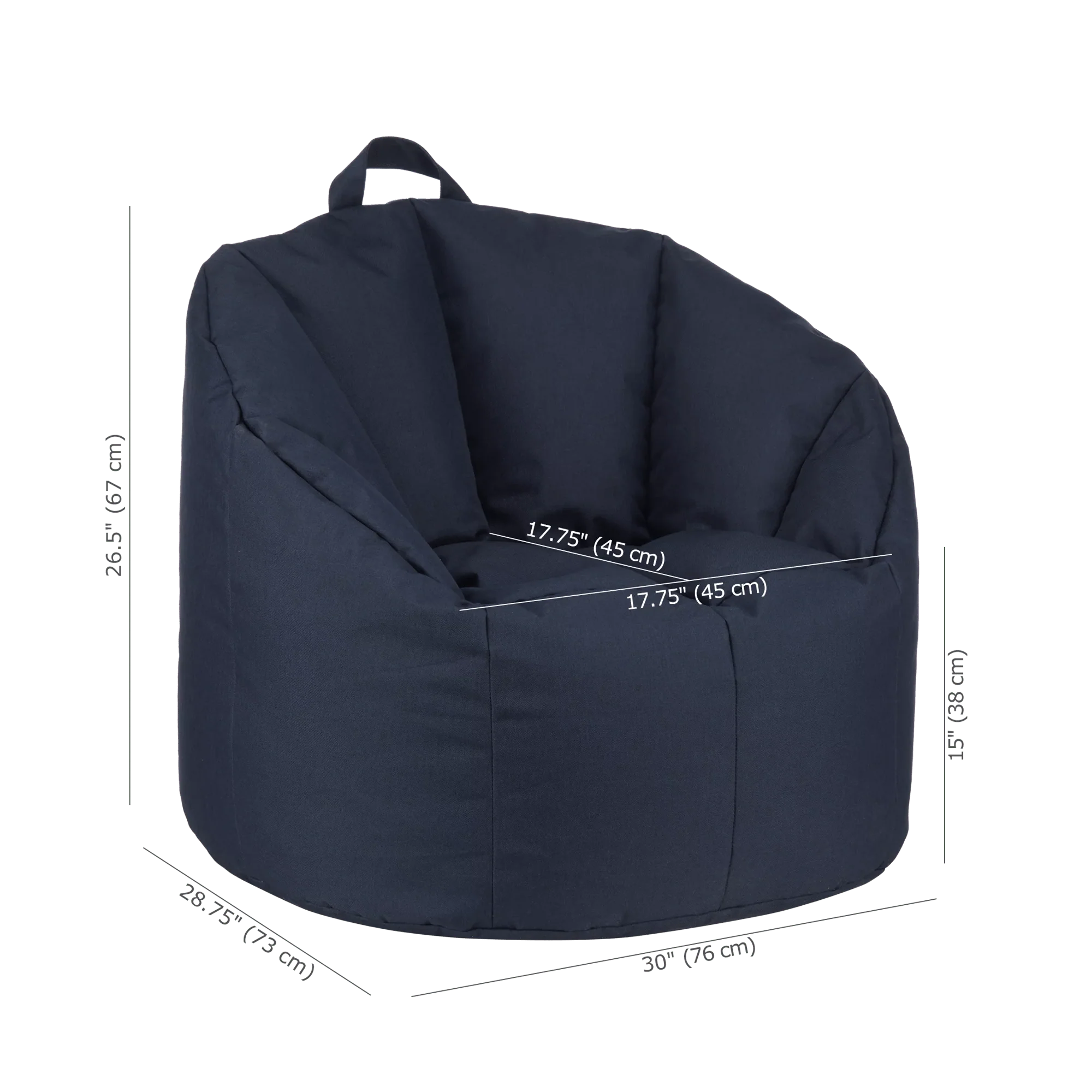 Navy Canvas Bean Bag - Image 7