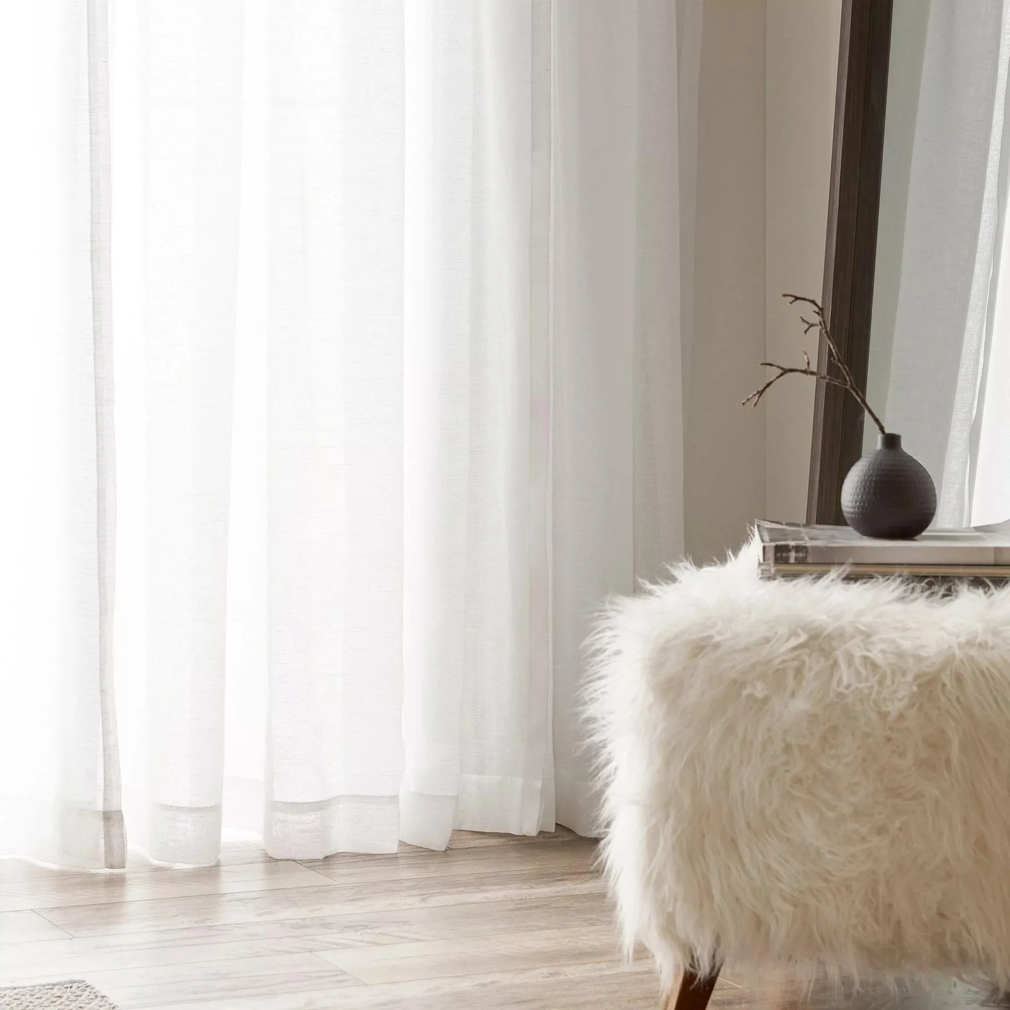 White Carla Sheer Curtain - Image 3
