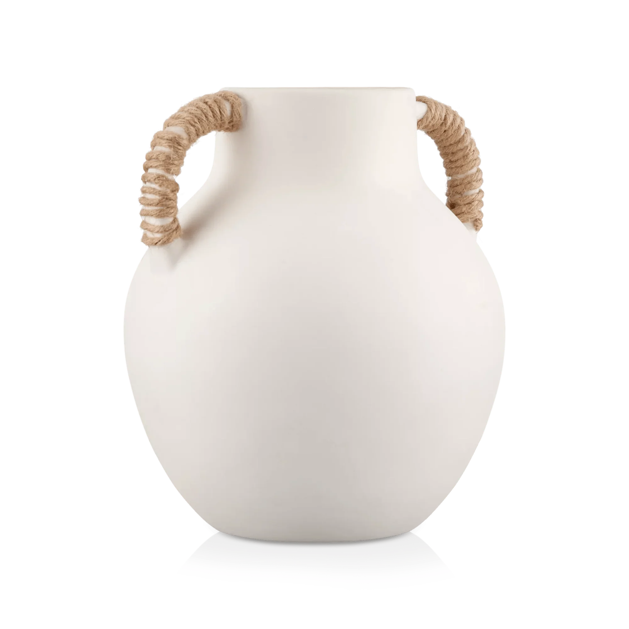 Ceramic Table Vase with Rope on Handles - Image 2