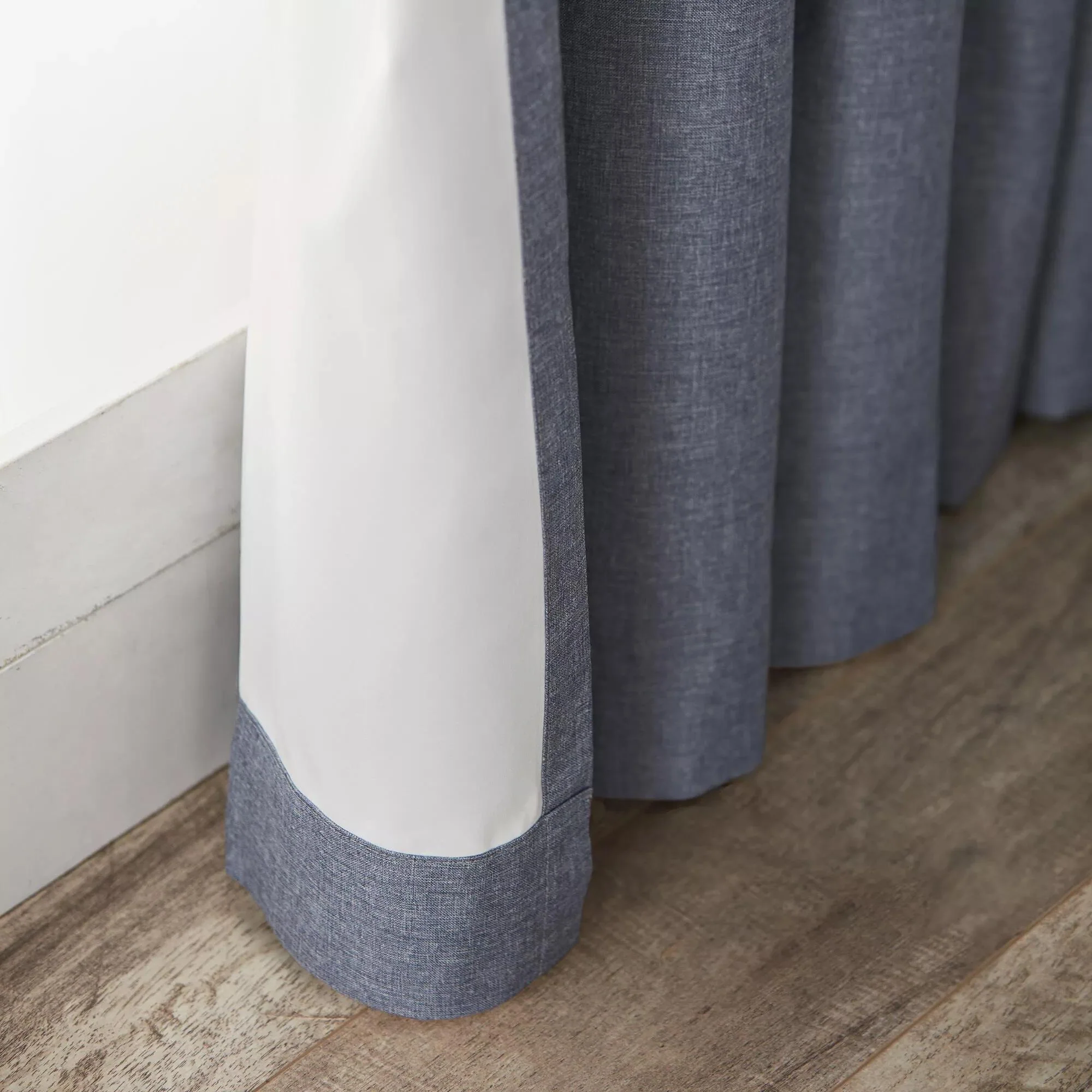 Blue Chambray Blackout Curtain - Image 4
