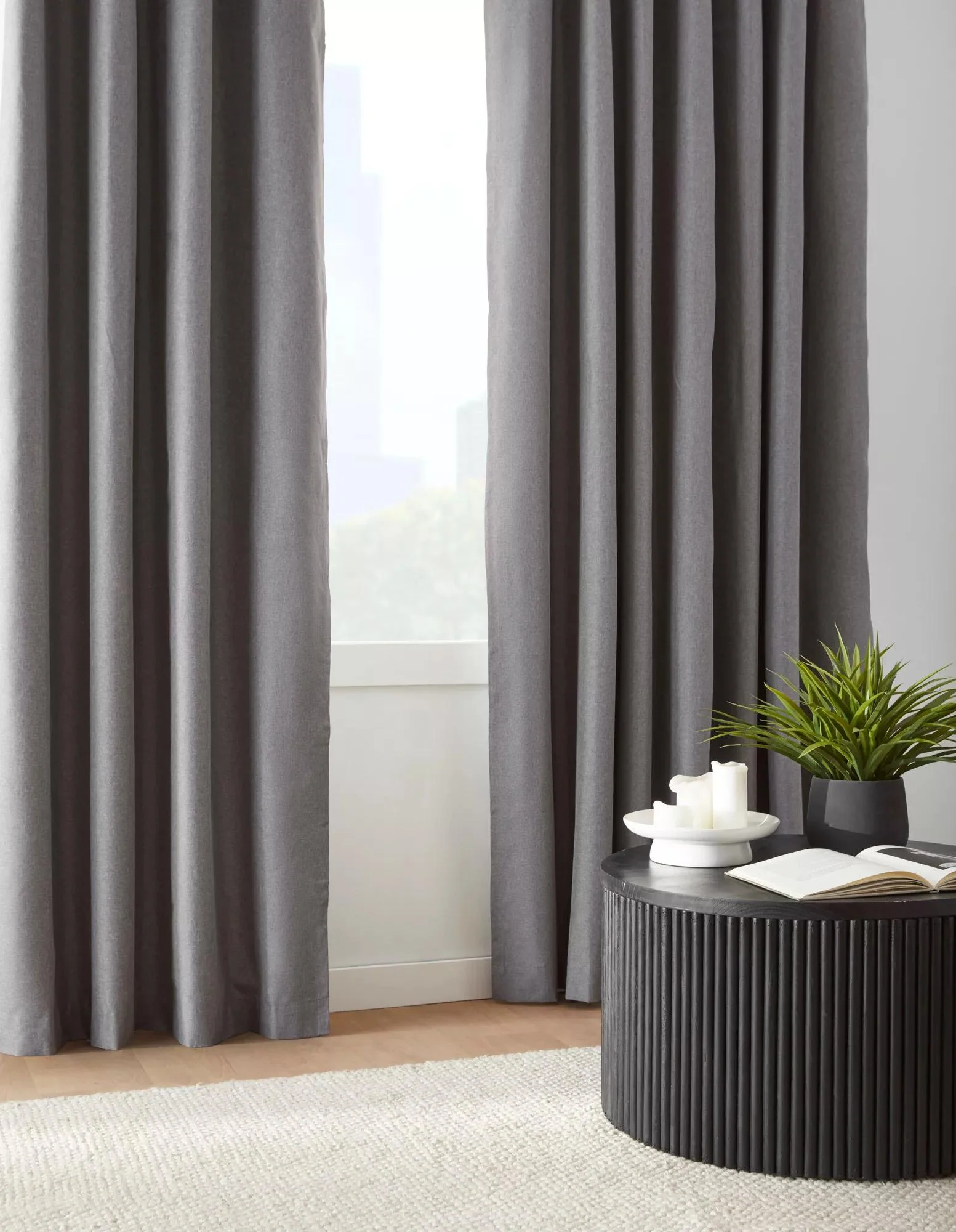 Charcoal Chambray Blackout Curtain - Image 8