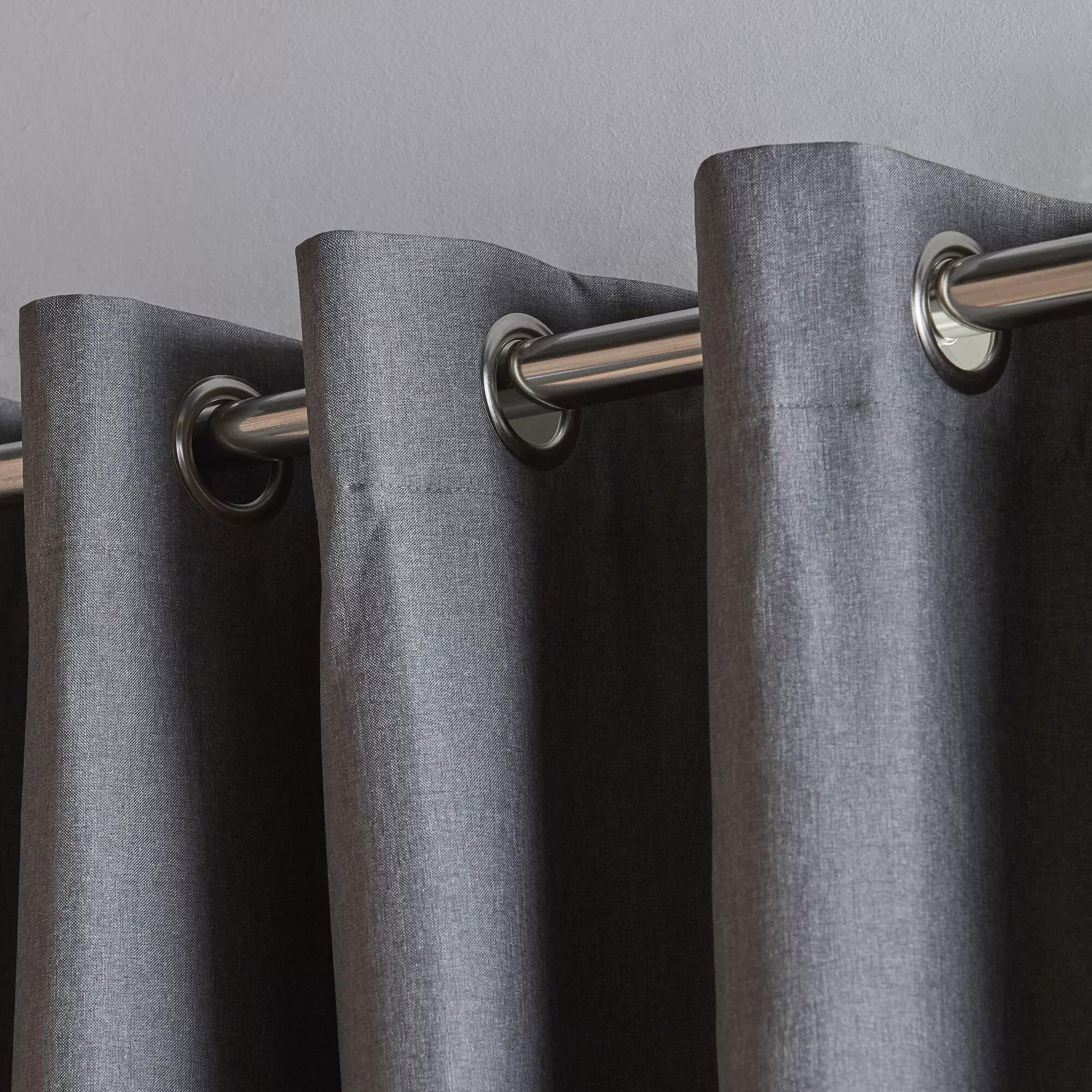 Charcoal Chambray Blackout Curtain - Image 9